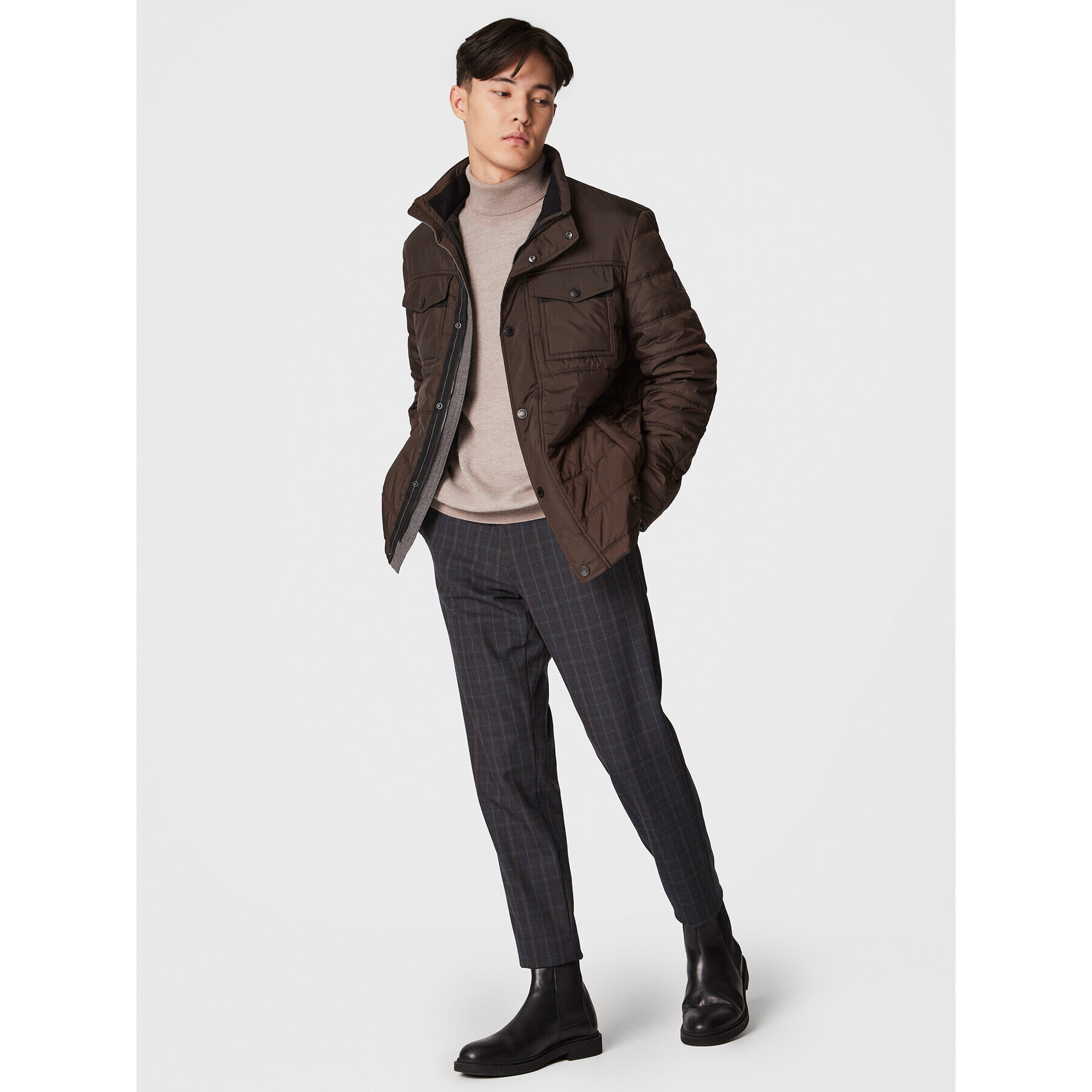 Bugatti Пухено яке 270400 29032 Кафяв Regular Fit - Pepit.bg