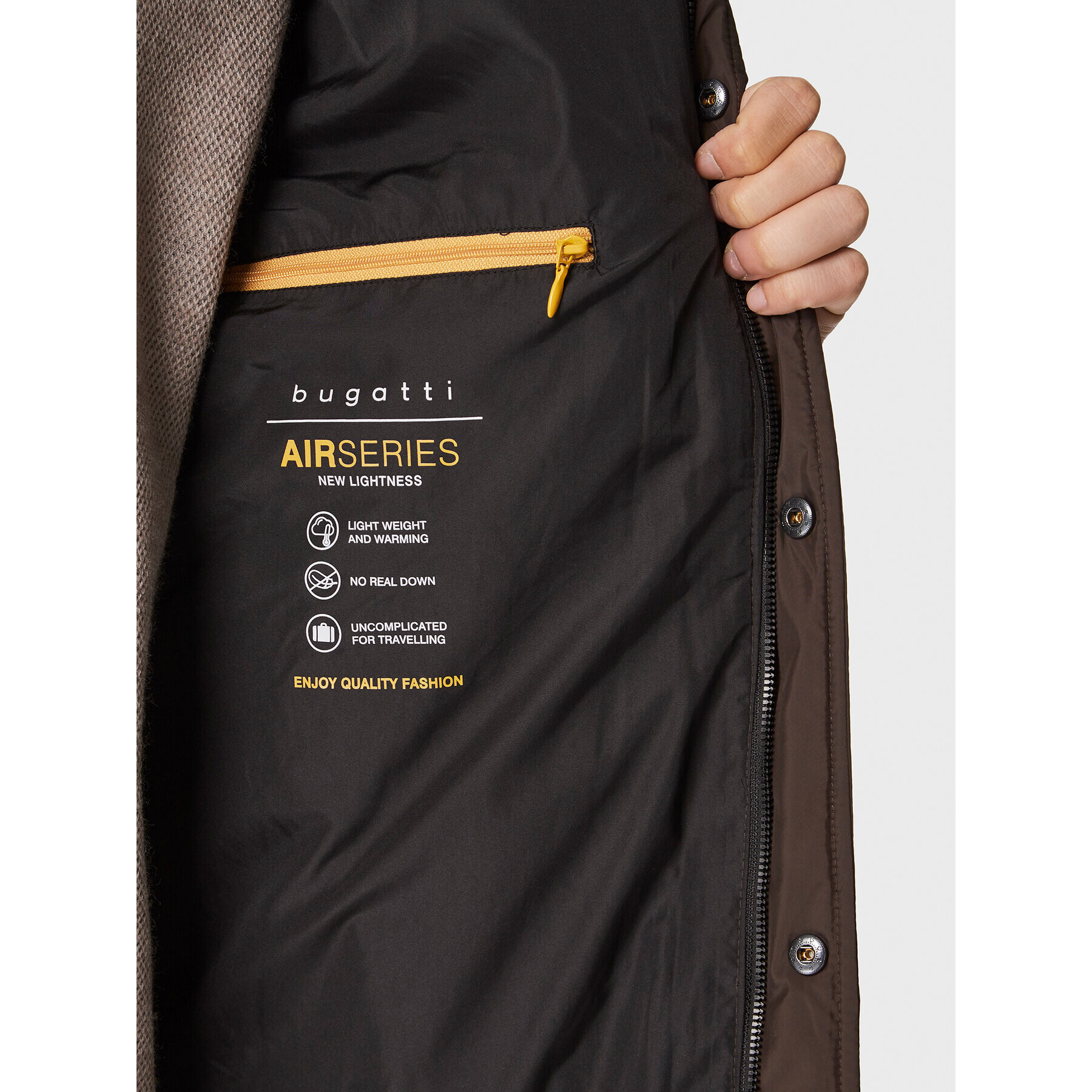 Bugatti Пухено яке 270400 29032 Кафяв Regular Fit - Pepit.bg