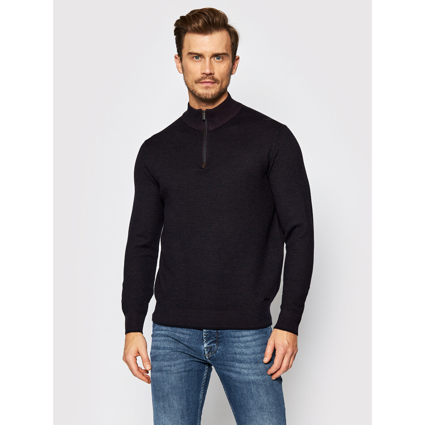 Bugatti Пуловер 7500 85531 Виолетов Regular Fit - Pepit.bg
