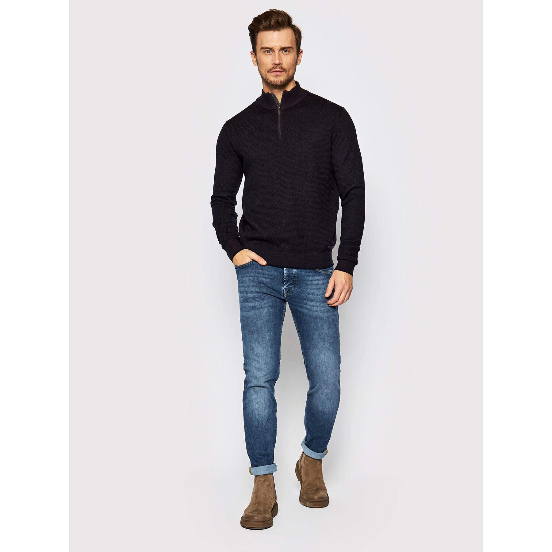 Bugatti Пуловер 7500 85531 Виолетов Regular Fit - Pepit.bg