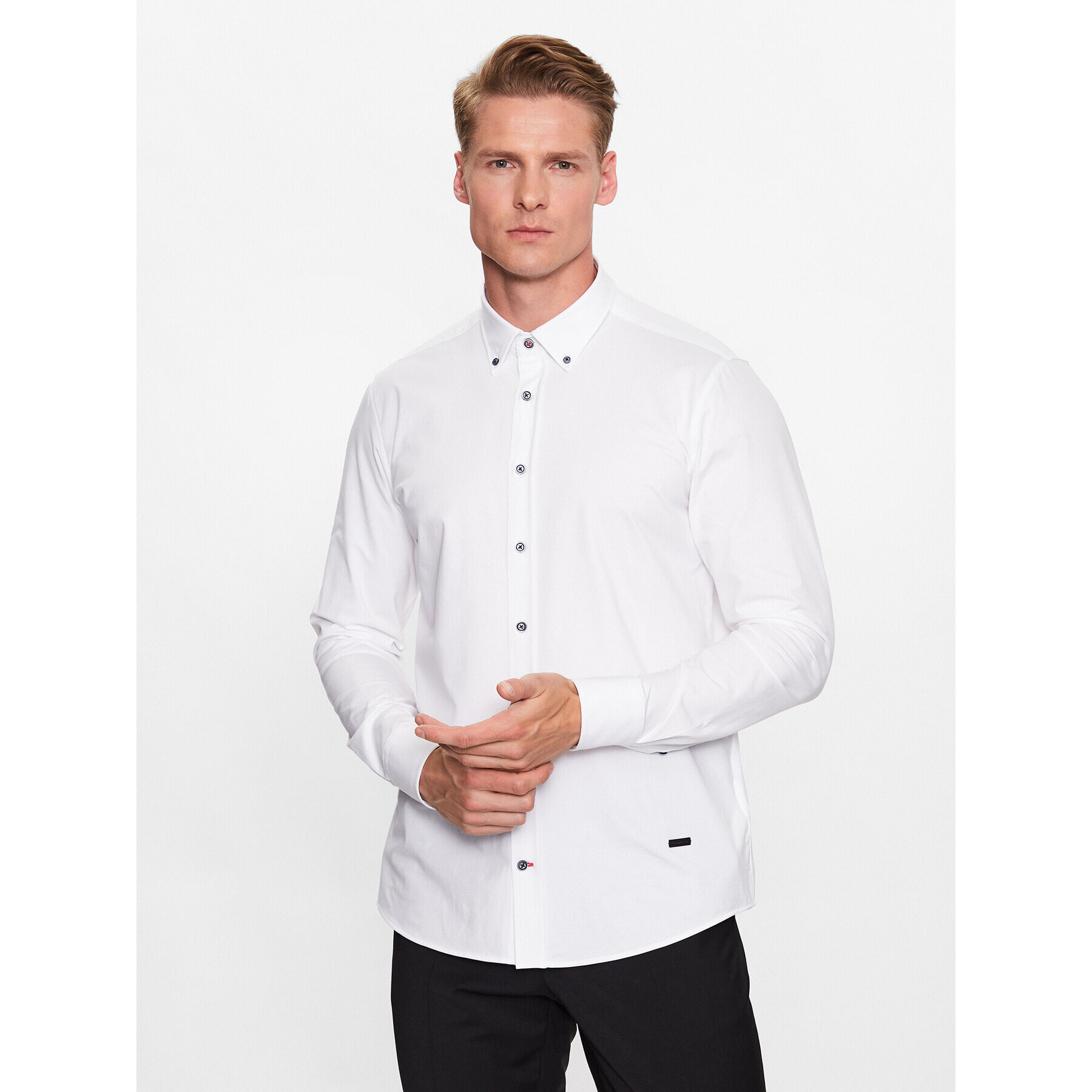 Bugatti Риза 9350 38610 Бял Slim Fit - Pepit.bg