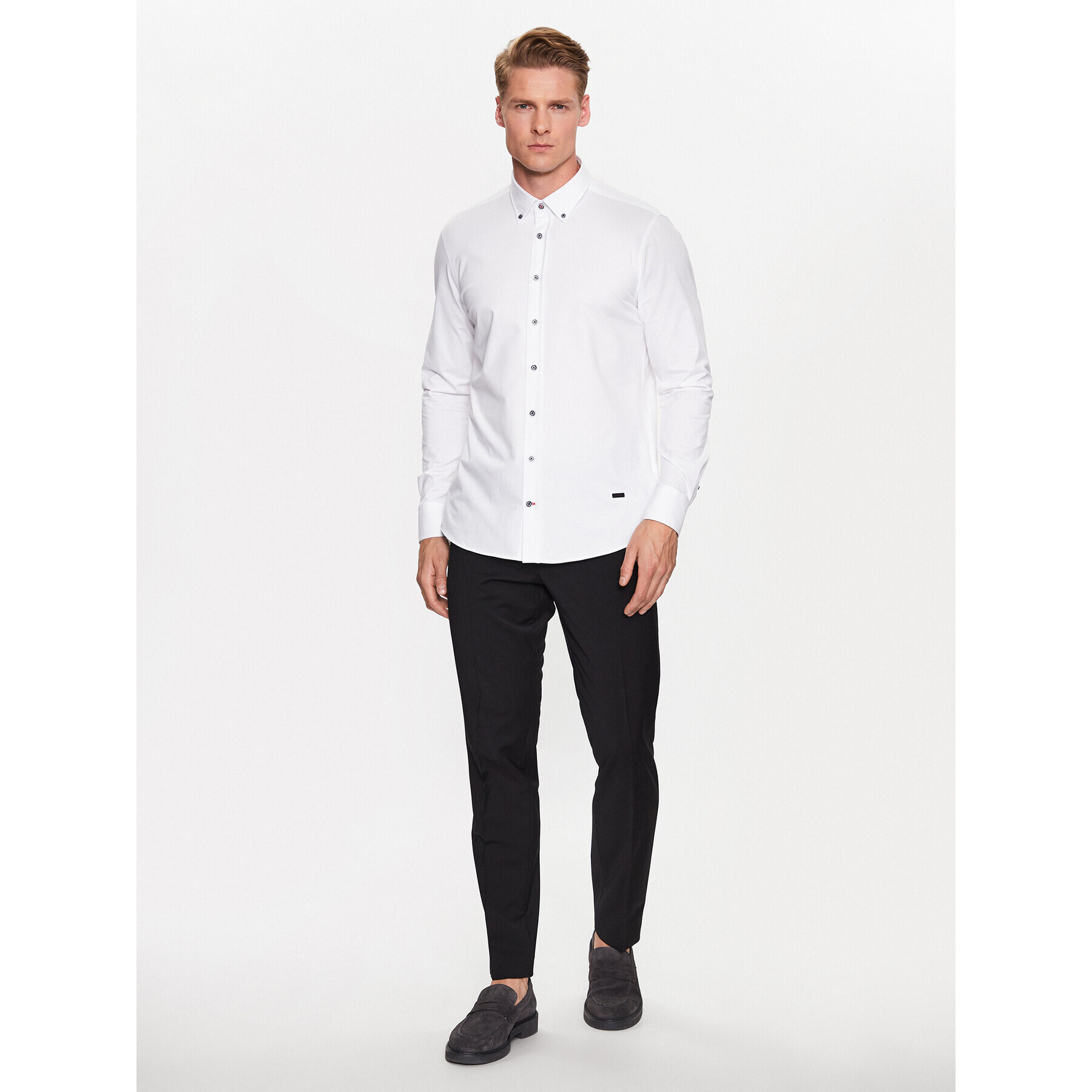 Bugatti Риза 9350 38610 Бял Slim Fit - Pepit.bg