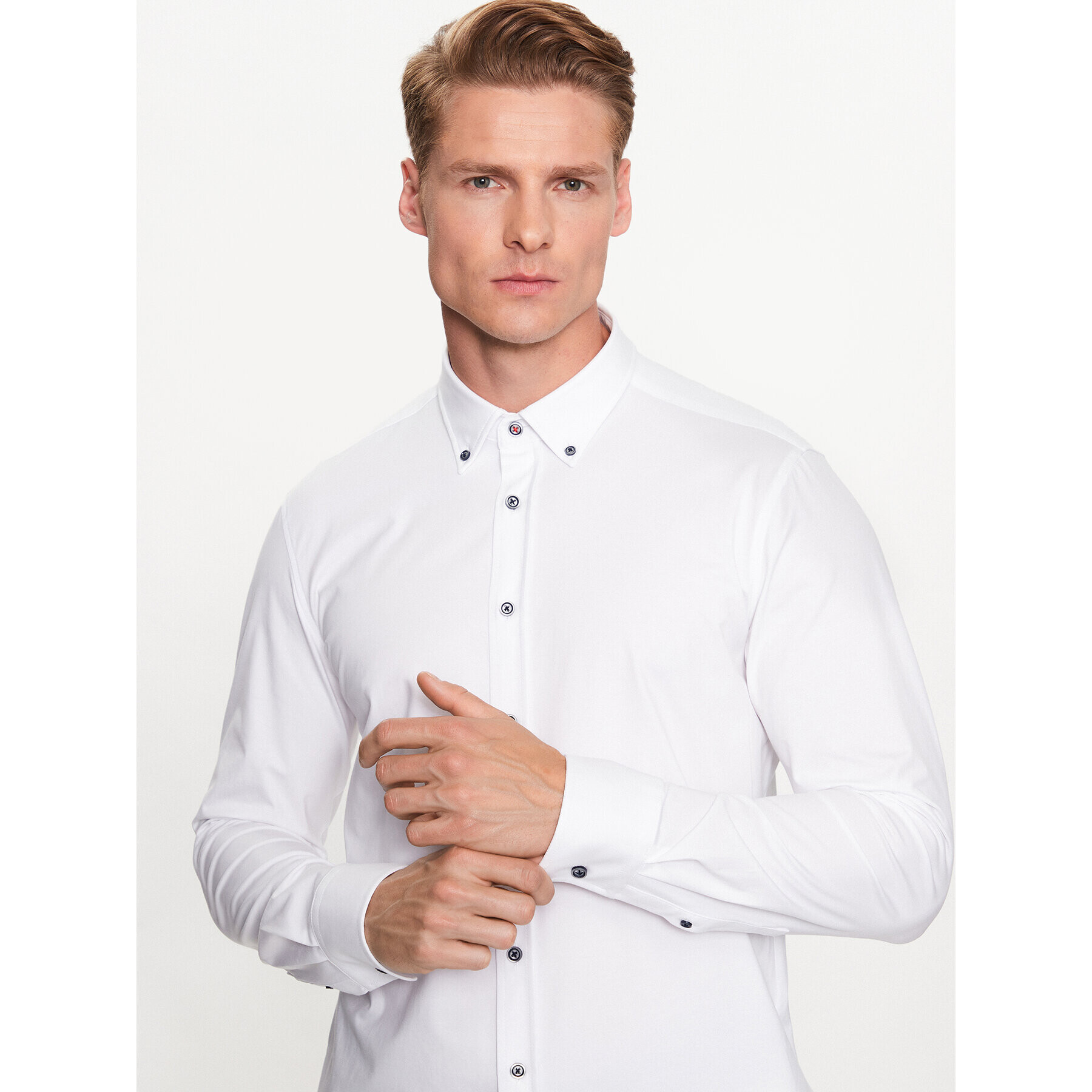 Bugatti Риза 9350 38610 Бял Slim Fit - Pepit.bg