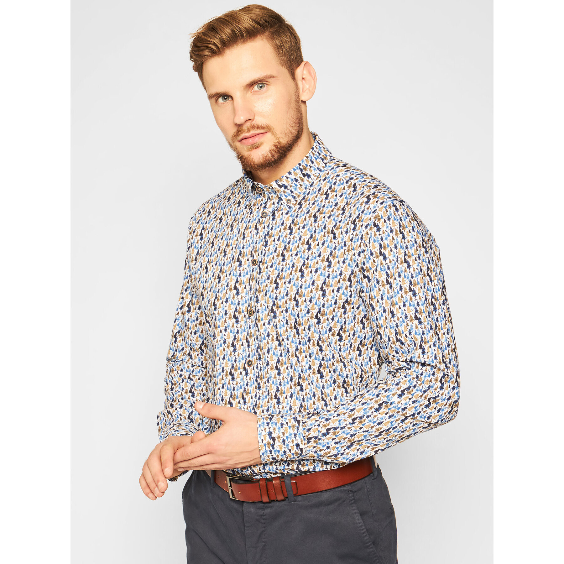 Bugatti Риза 9350 68504 Цветен Modern Fit - Pepit.bg