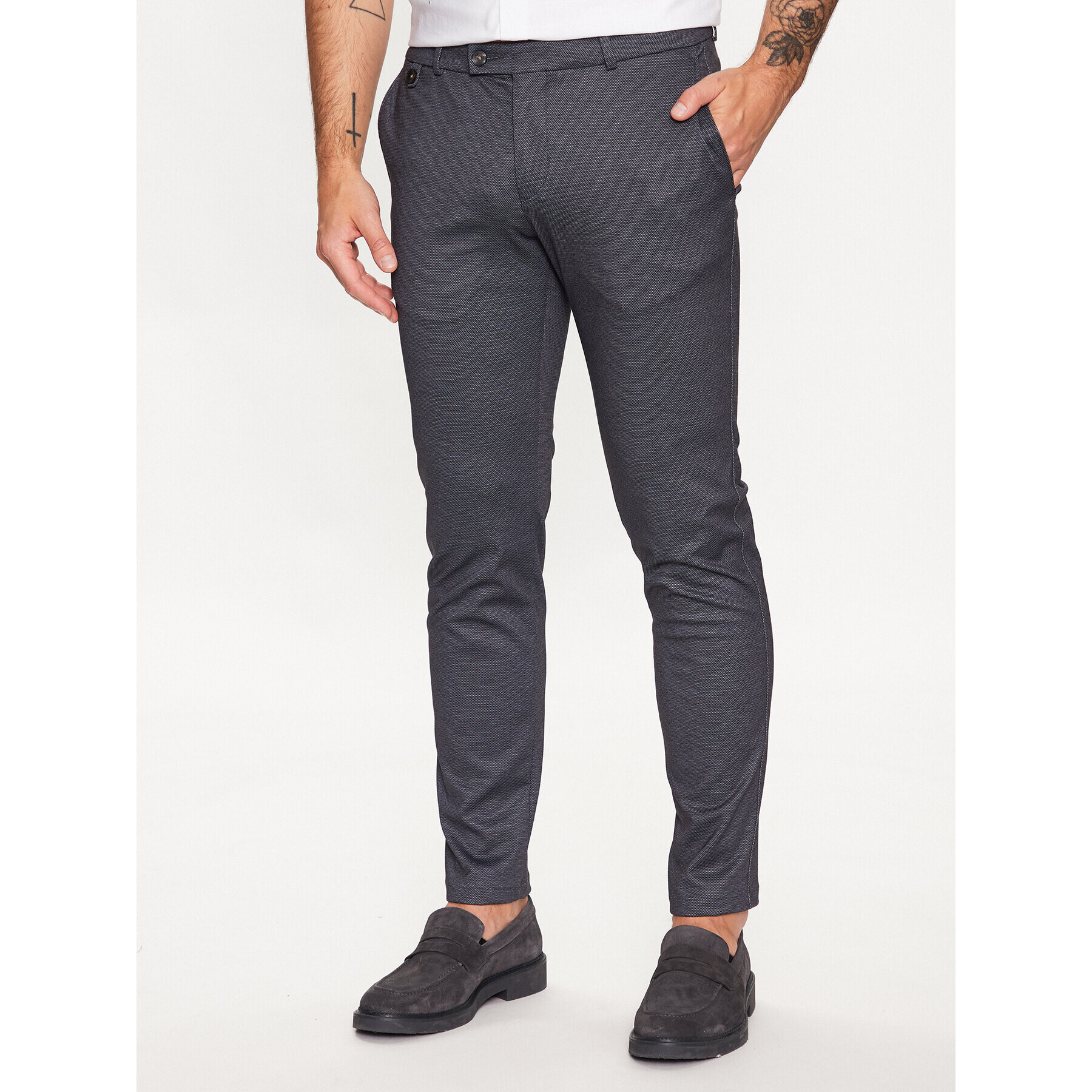 Bugatti Текстилни панталони 4096 36830 Сив Slim Fit - Pepit.bg