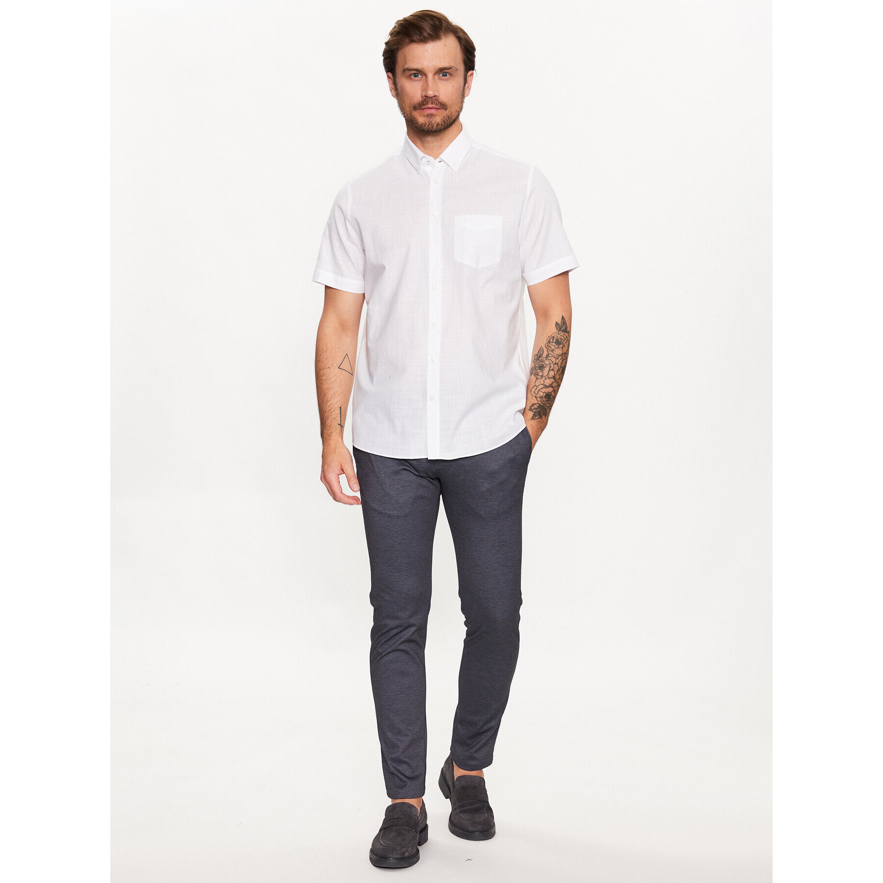 Bugatti Текстилни панталони 4096 36830 Сив Slim Fit - Pepit.bg