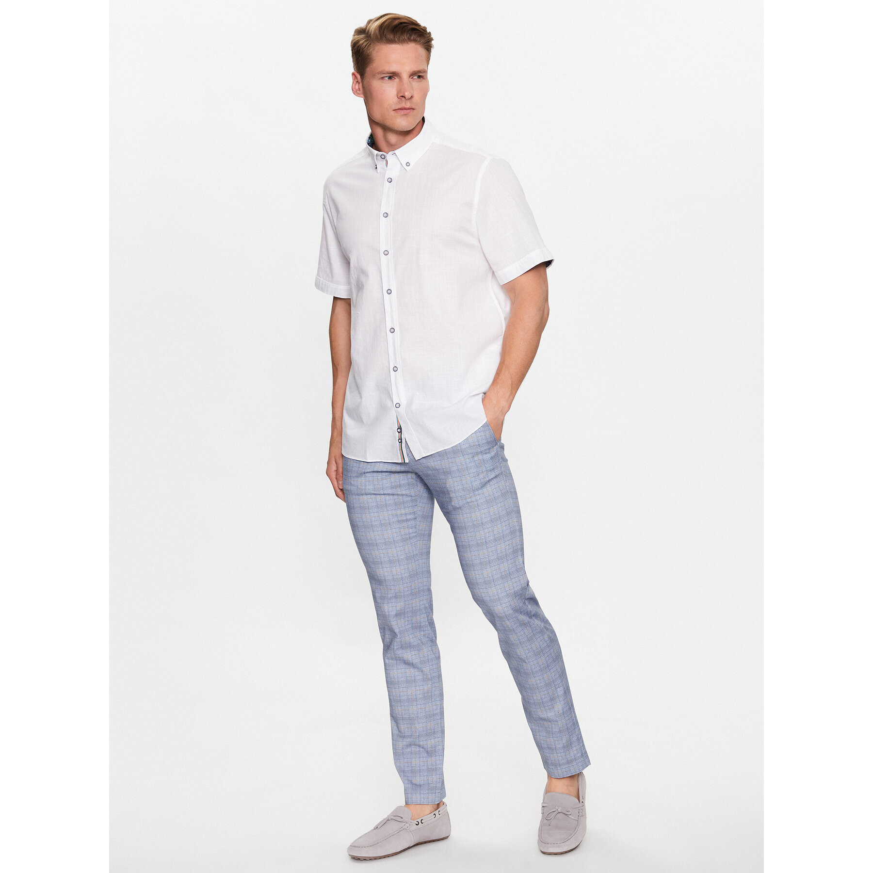 Bugatti Текстилни панталони 4134 36387 Син Slim Fit - Pepit.bg