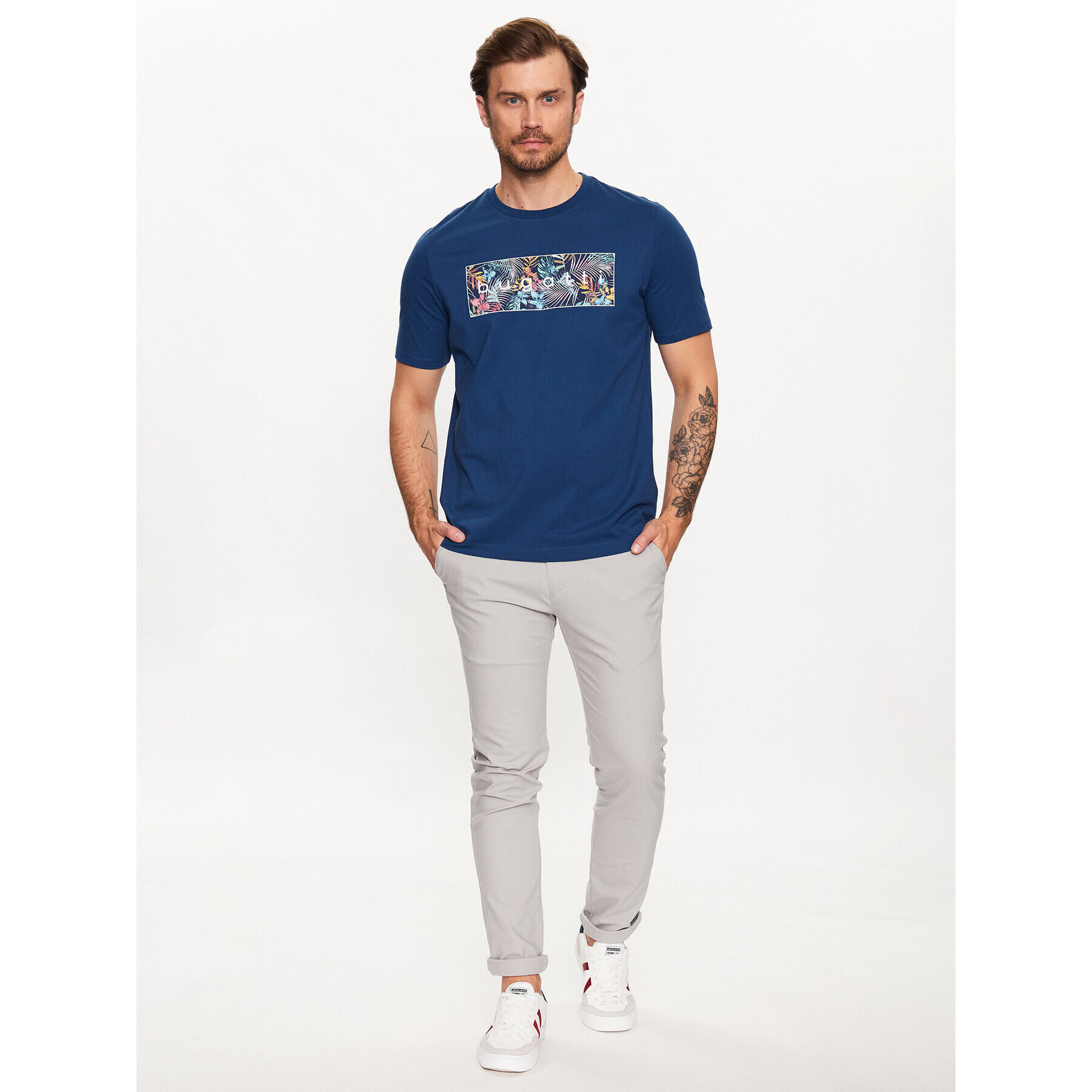 Bugatti Тишърт 8350 35043 Тъмносин Regular Fit - Pepit.bg