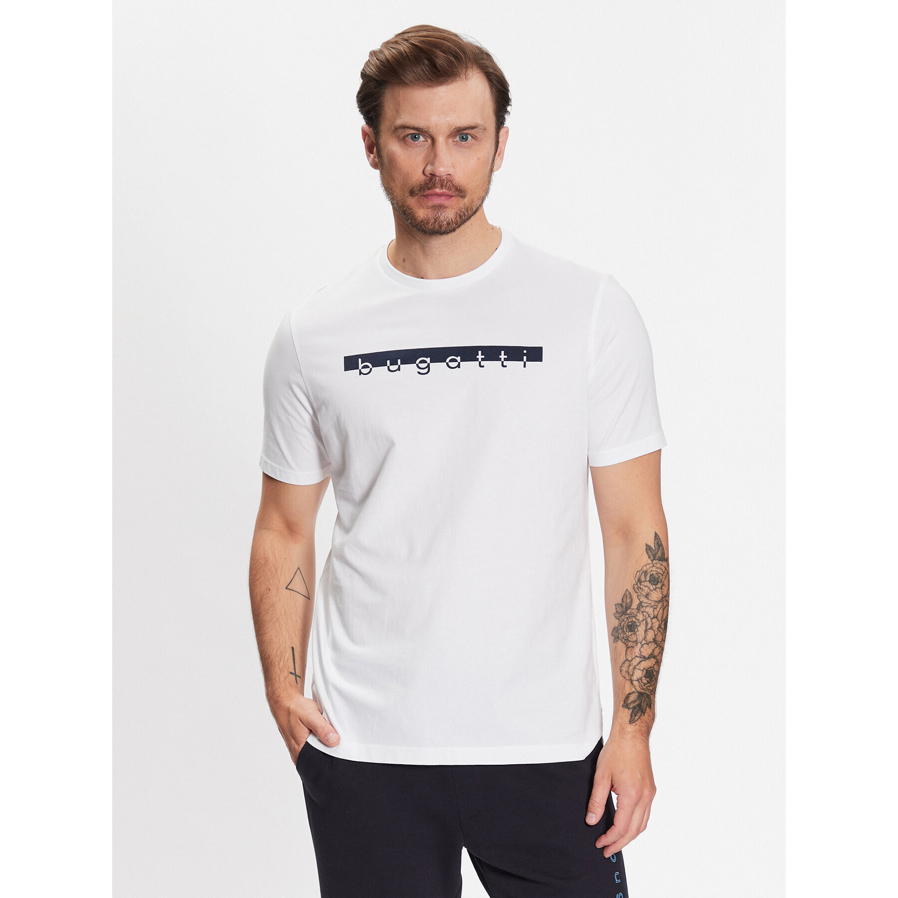 Bugatti Тишърт 8350 35080 Бял Regular Fit - Pepit.bg