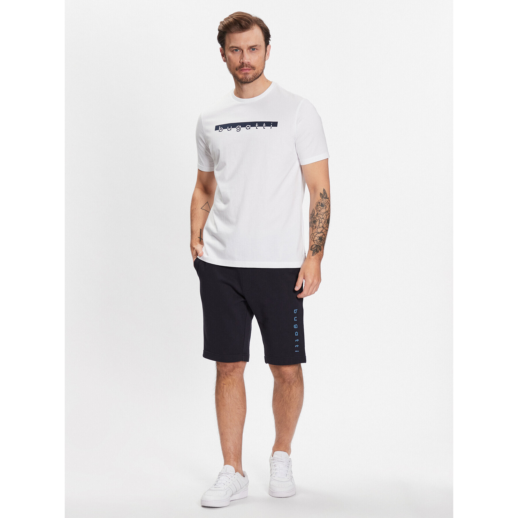 Bugatti Тишърт 8350 35080 Бял Regular Fit - Pepit.bg