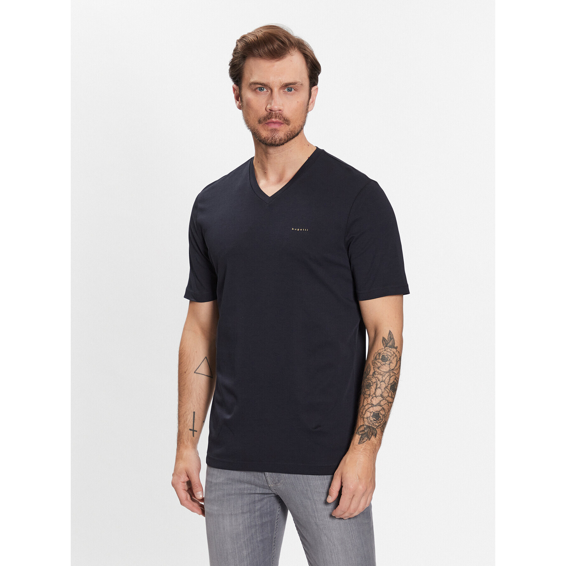 Bugatti Тишърт 8450 35190 Тъмносин Slim Fit - Pepit.bg