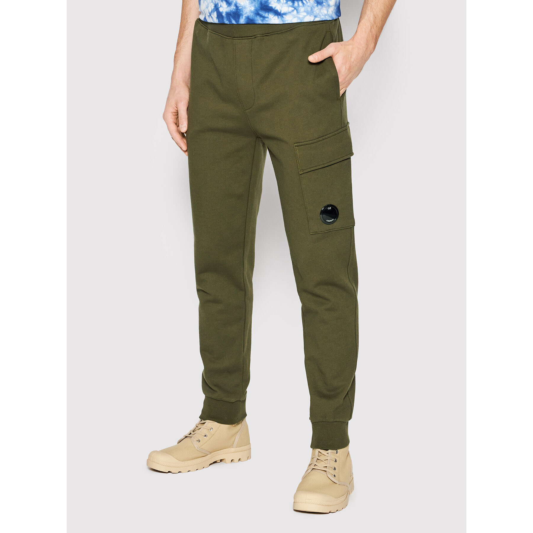 C.P. Company Долнище анцуг Diagonal Raised 12CMSP017A 005086W Зелен Regular Fit - Pepit.bg