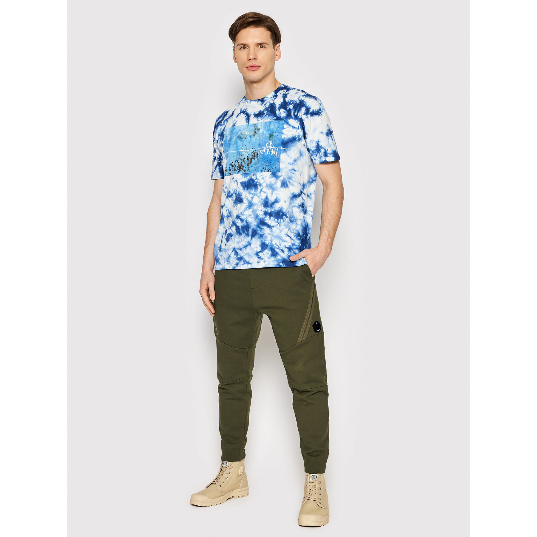C.P. Company Долнище анцуг Diagonal Raised 12CMSP084A 005086W Зелен Regular Fit - Pepit.bg