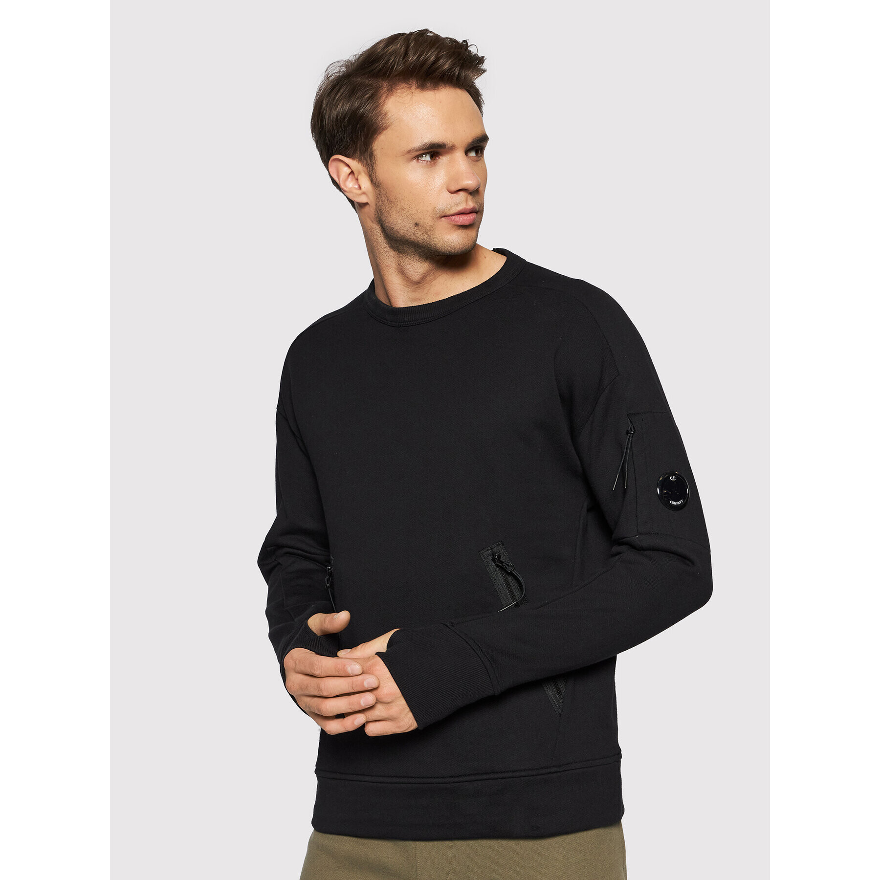 C.P. Company Суитшърт Diagonal Raised 11CMSS058A005086W Черен Regular Fit - Pepit.bg