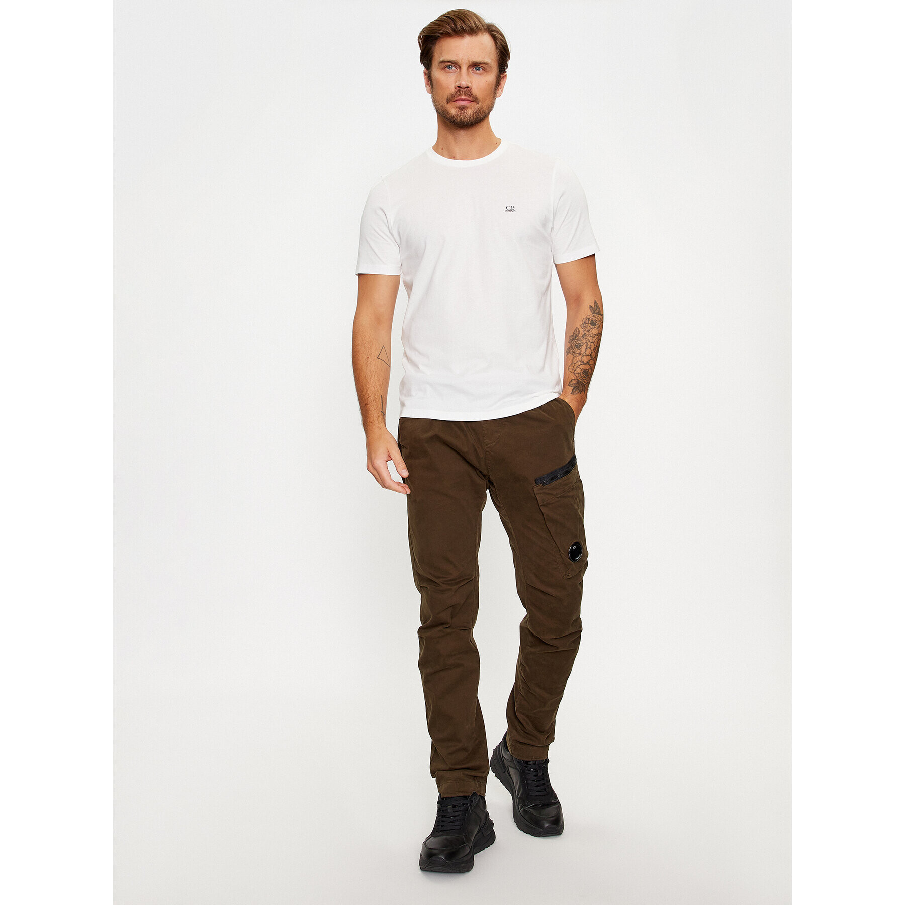 C.P. Company Тишърт 15CMTS044A 005100W Екрю Regular Fit - Pepit.bg