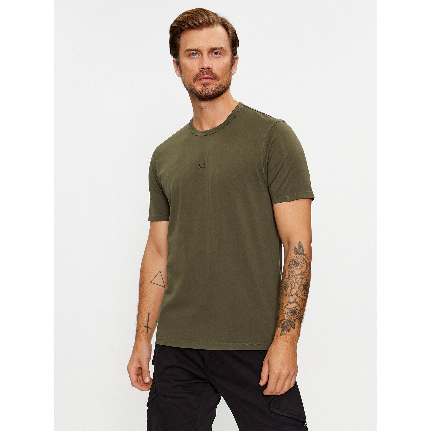 C.P. Company Тишърт 15CMTS107 A005431G Зелен Regular Fit - Pepit.bg