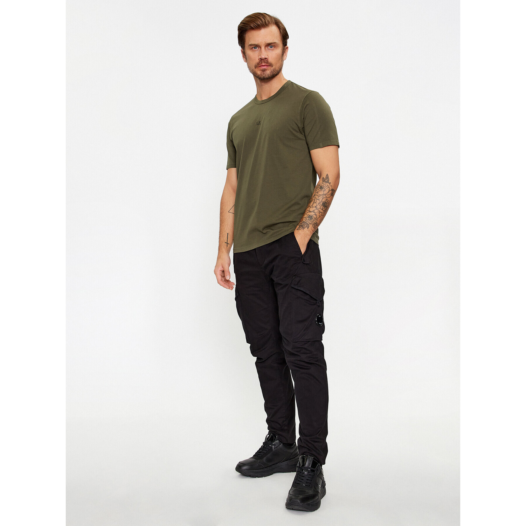 C.P. Company Тишърт 15CMTS107 A005431G Зелен Regular Fit - Pepit.bg