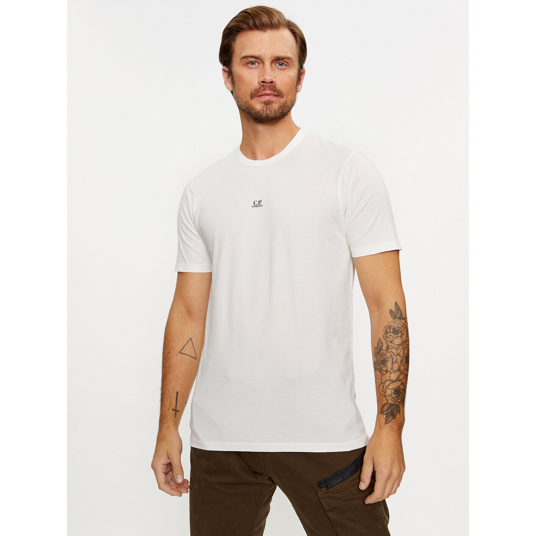 C.P. Company Тишърт 15CMTS107A 005431G Екрю Regular Fit - Pepit.bg
