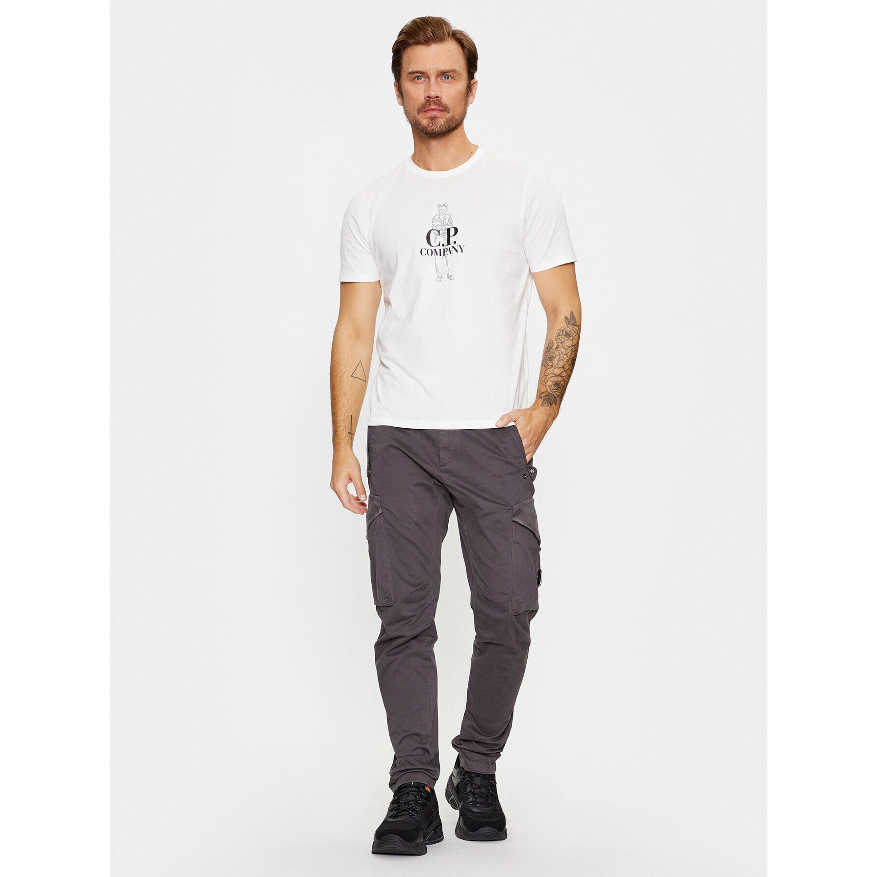 C.P. Company Тишърт 15CMTS140A 005100W Бял Regular Fit - Pepit.bg
