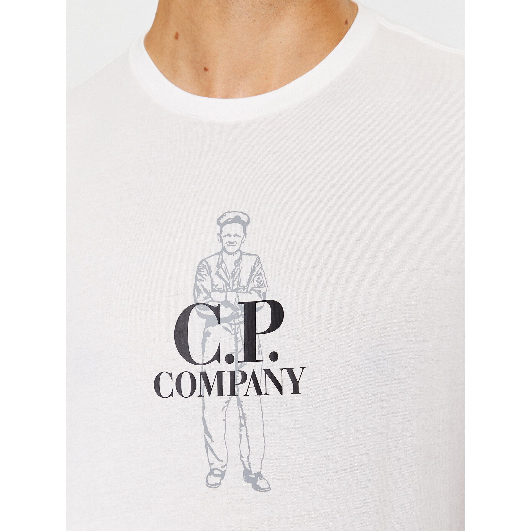 C.P. Company Тишърт 15CMTS140A 005100W Бял Regular Fit - Pepit.bg
