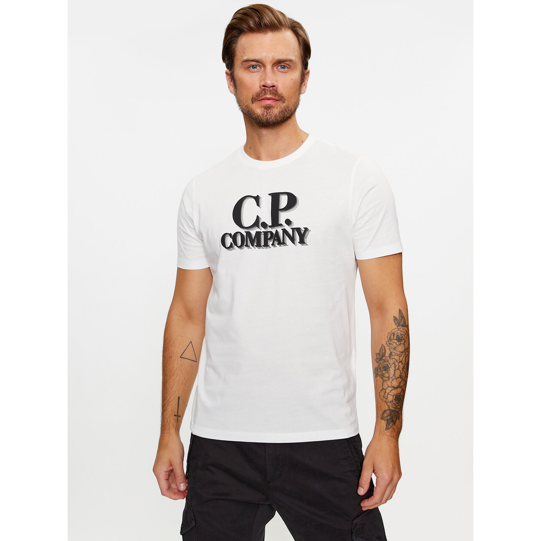 C.P. Company Тишърт 15CMTS238A 005100W Бял Regular Fit - Pepit.bg