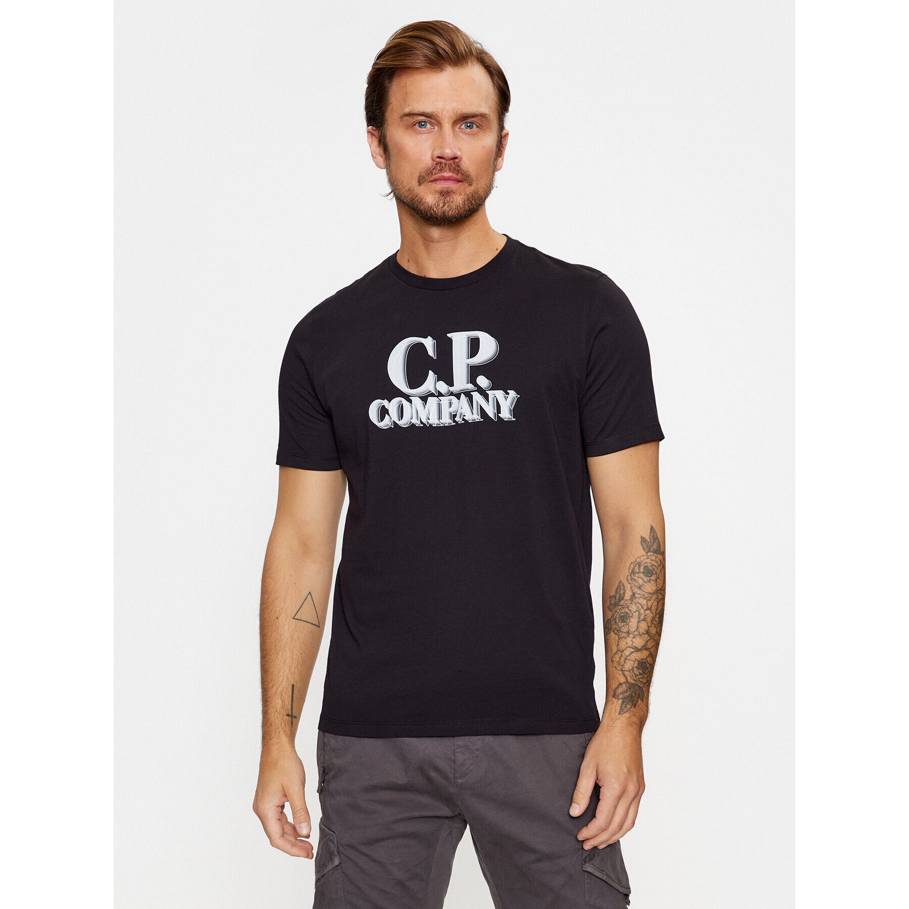 C.P. Company Тишърт 15CMTS238A 005100W Черен Regular Fit - Pepit.bg