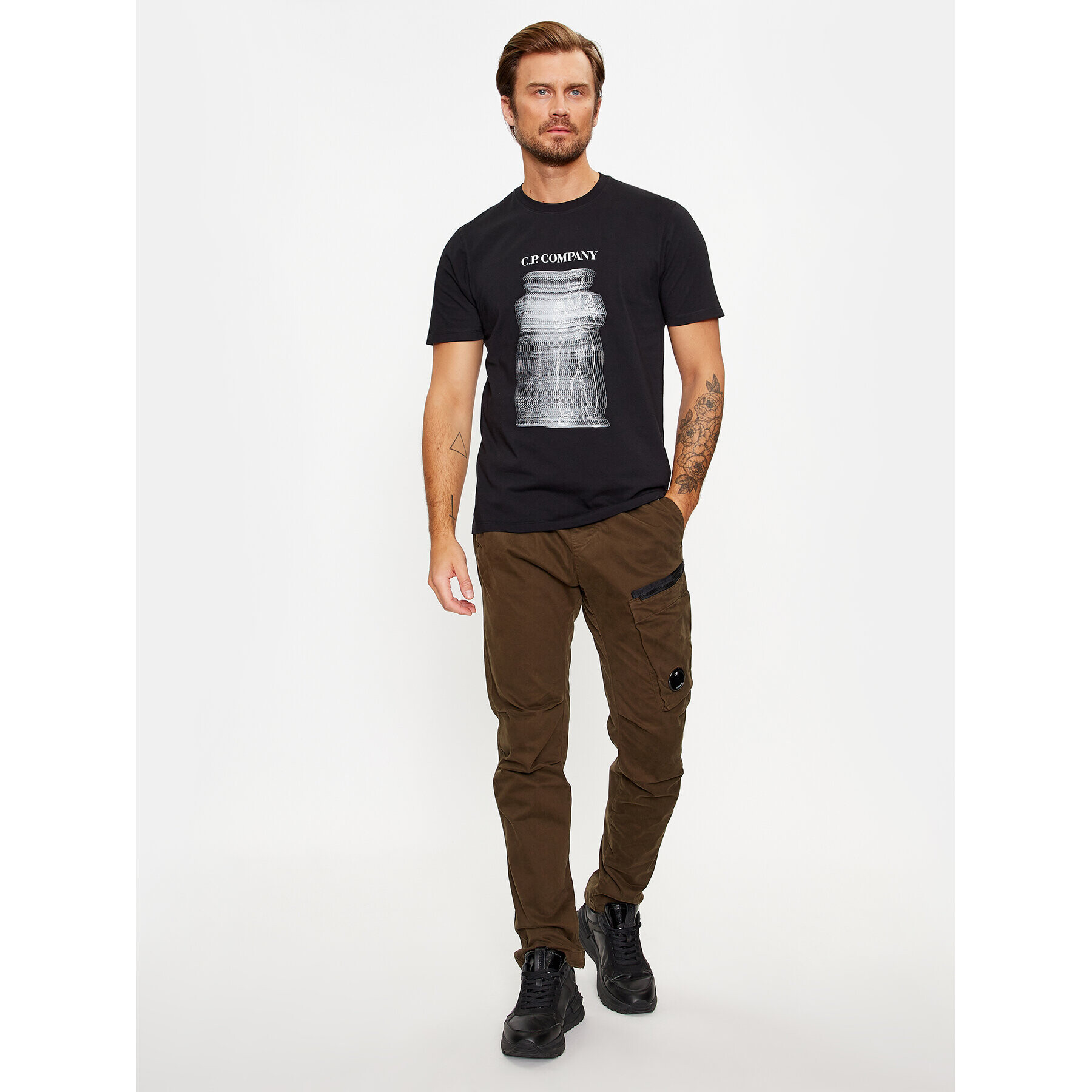 C.P. Company Тишърт 15CMTS242A 006586W Черен Regular Fit - Pepit.bg