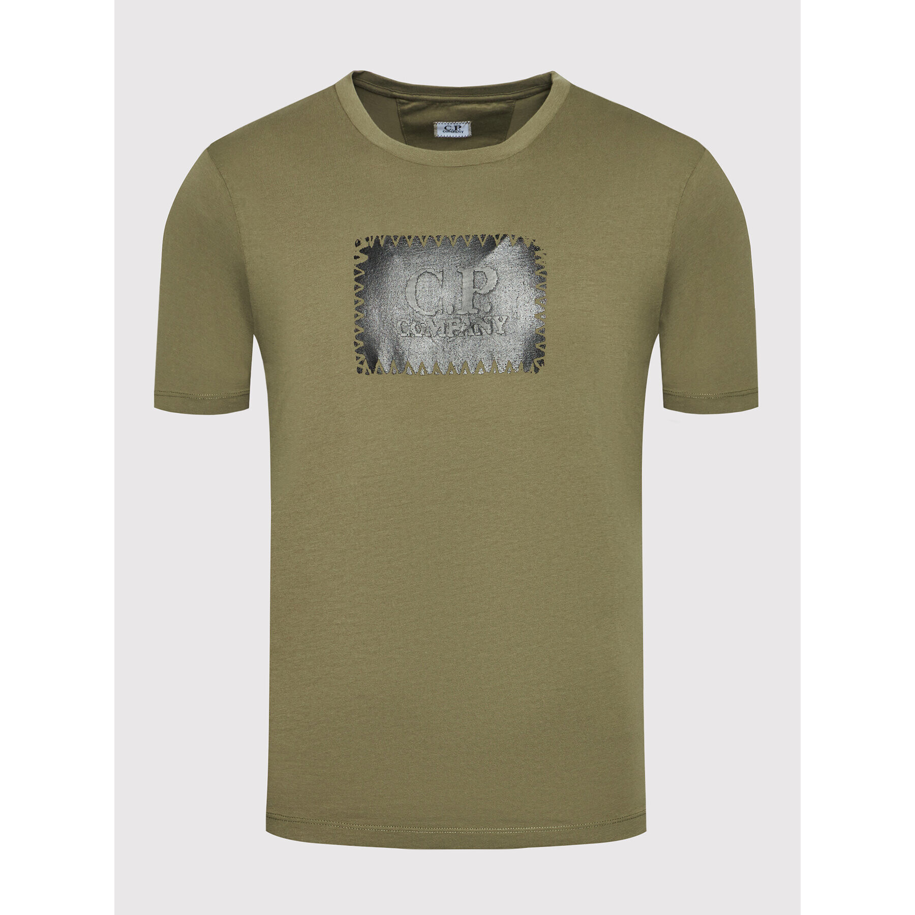 C.P. Company Тишърт Label Logo 11CMTS246A 005100W Зелен Regular Fit - Pepit.bg