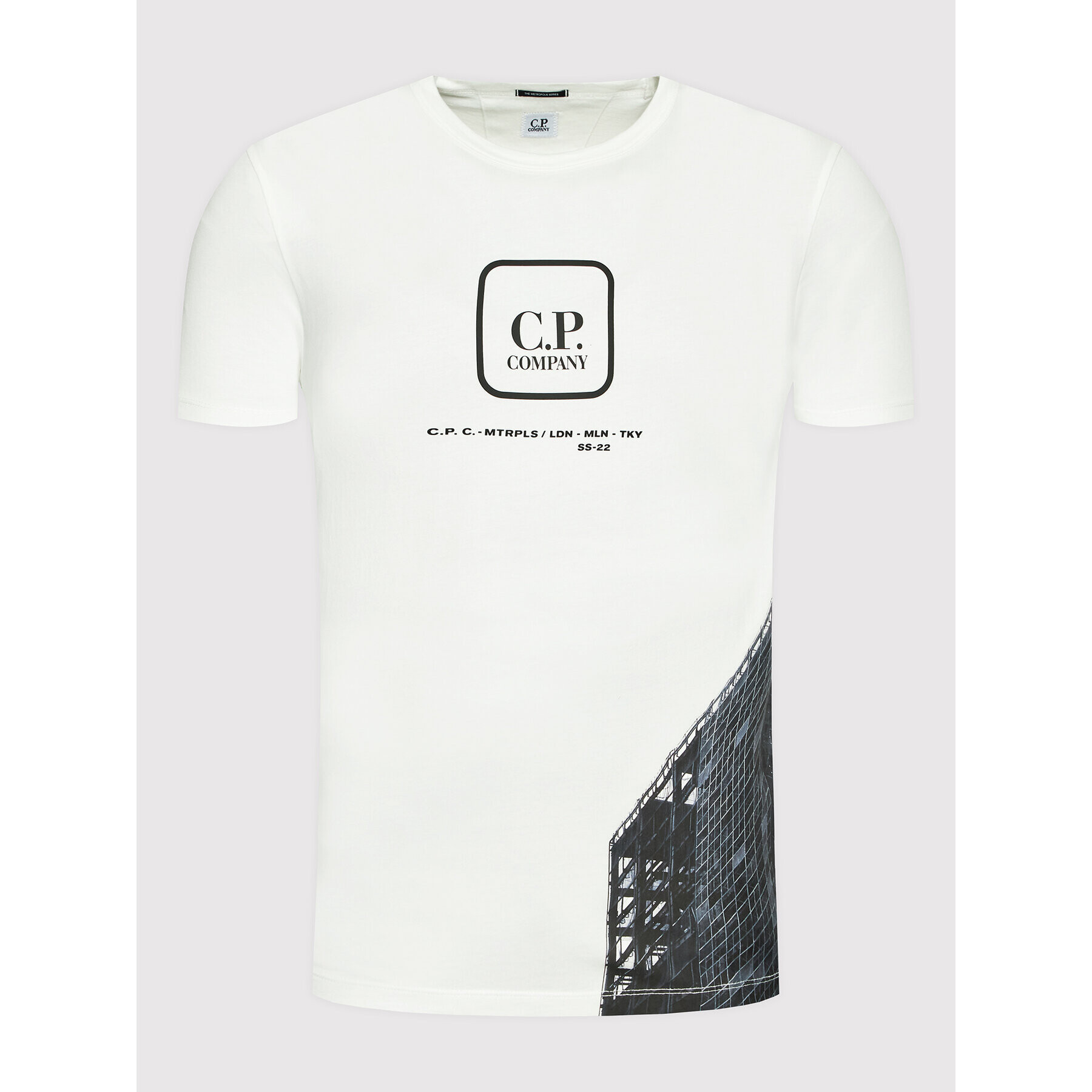 C.P. Company Тишърт Logo 12CMTS194A 005100W Бял Regular Fit - Pepit.bg