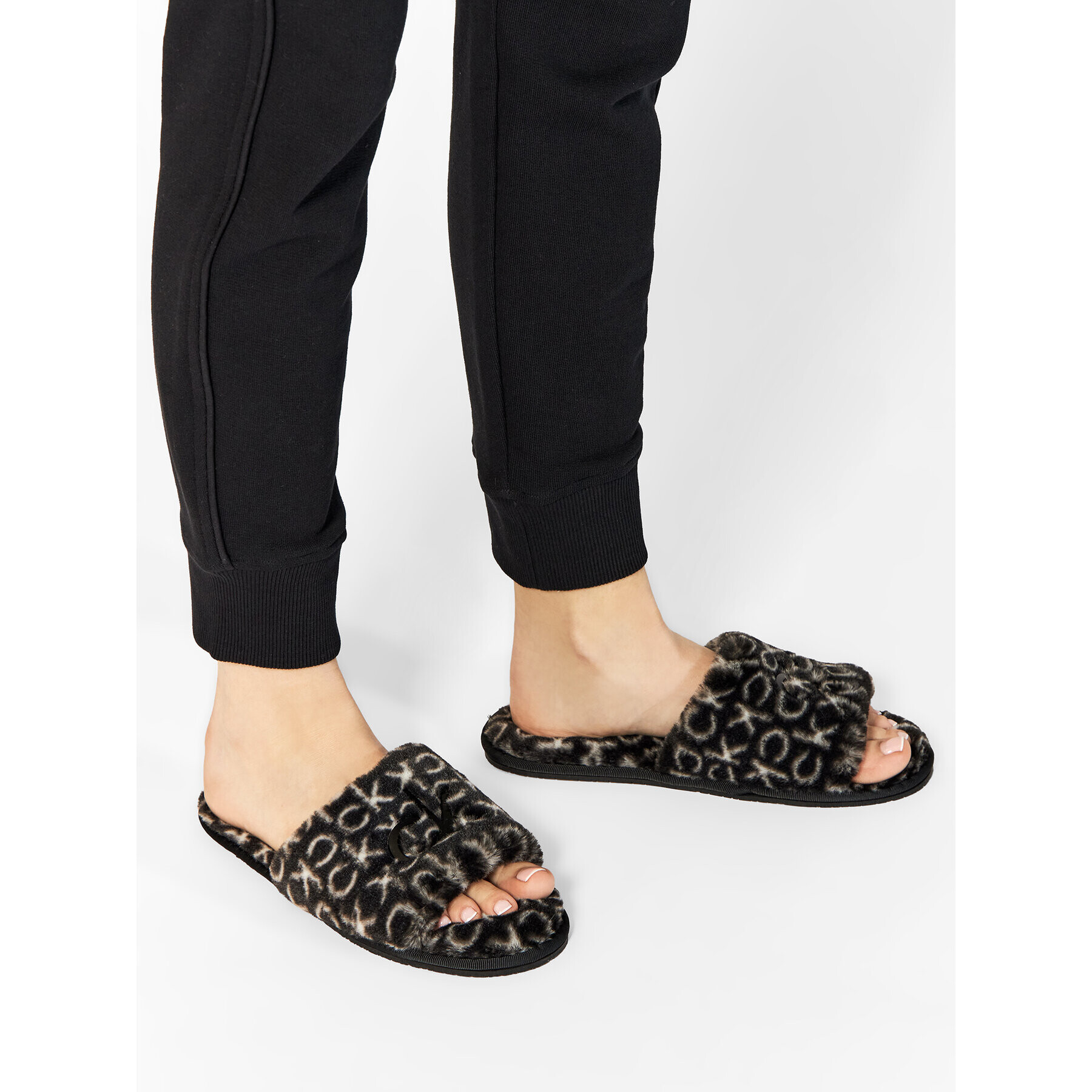 Callaghan Пантофи Slipper Sandal Fur Mono HW0HW00535 Черен - Pepit.bg
