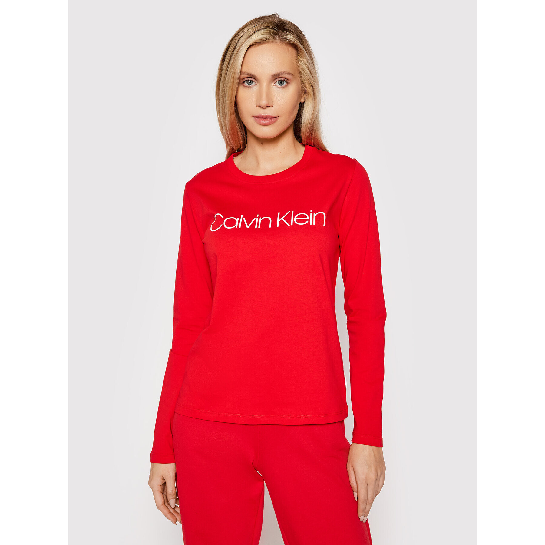 Calvin Klein Блуза Core Logo K20K203024 Червен Regular Fit - Pepit.bg