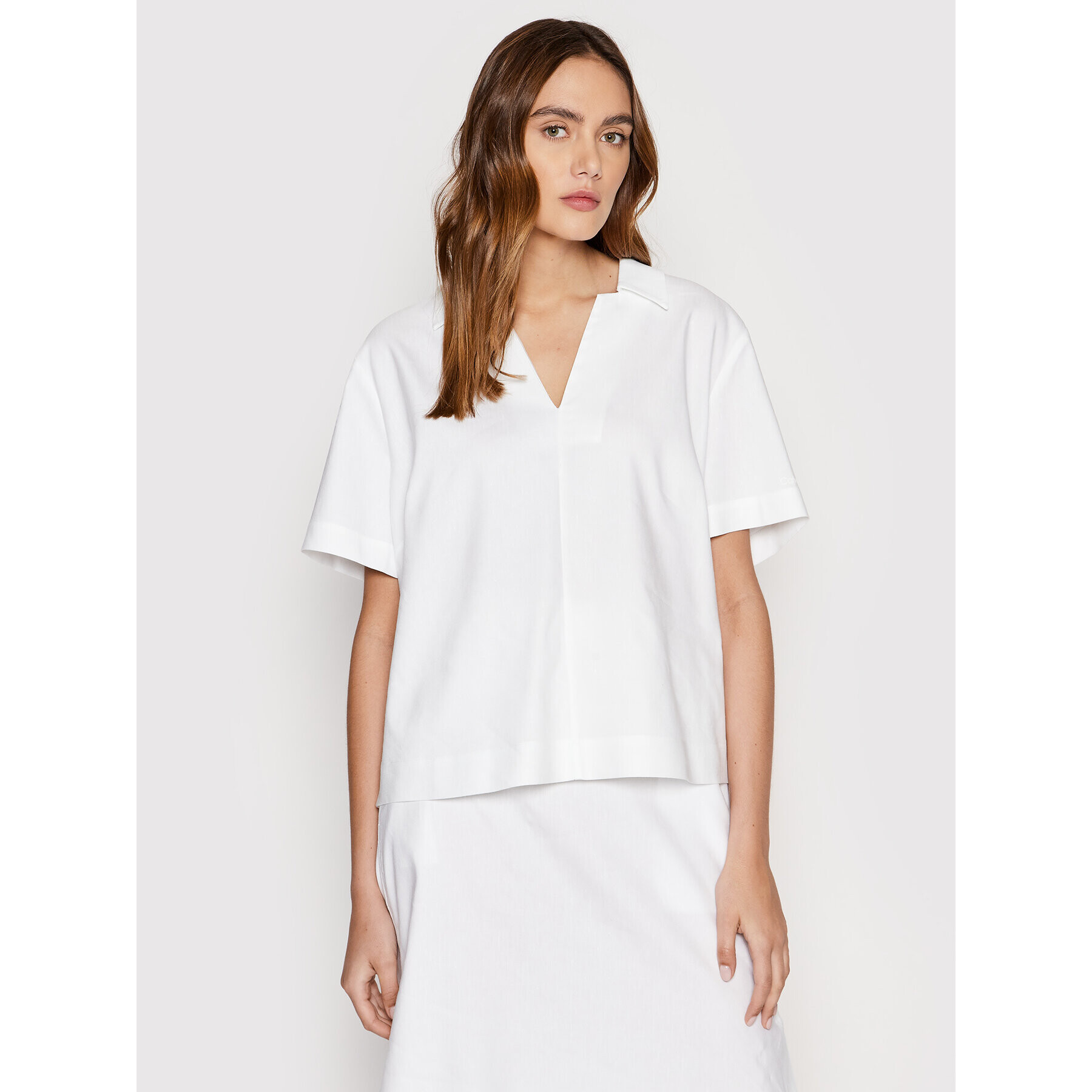 Calvin Klein Блуза Inclusive K20K204392 Бял Relaxed Fit - Pepit.bg