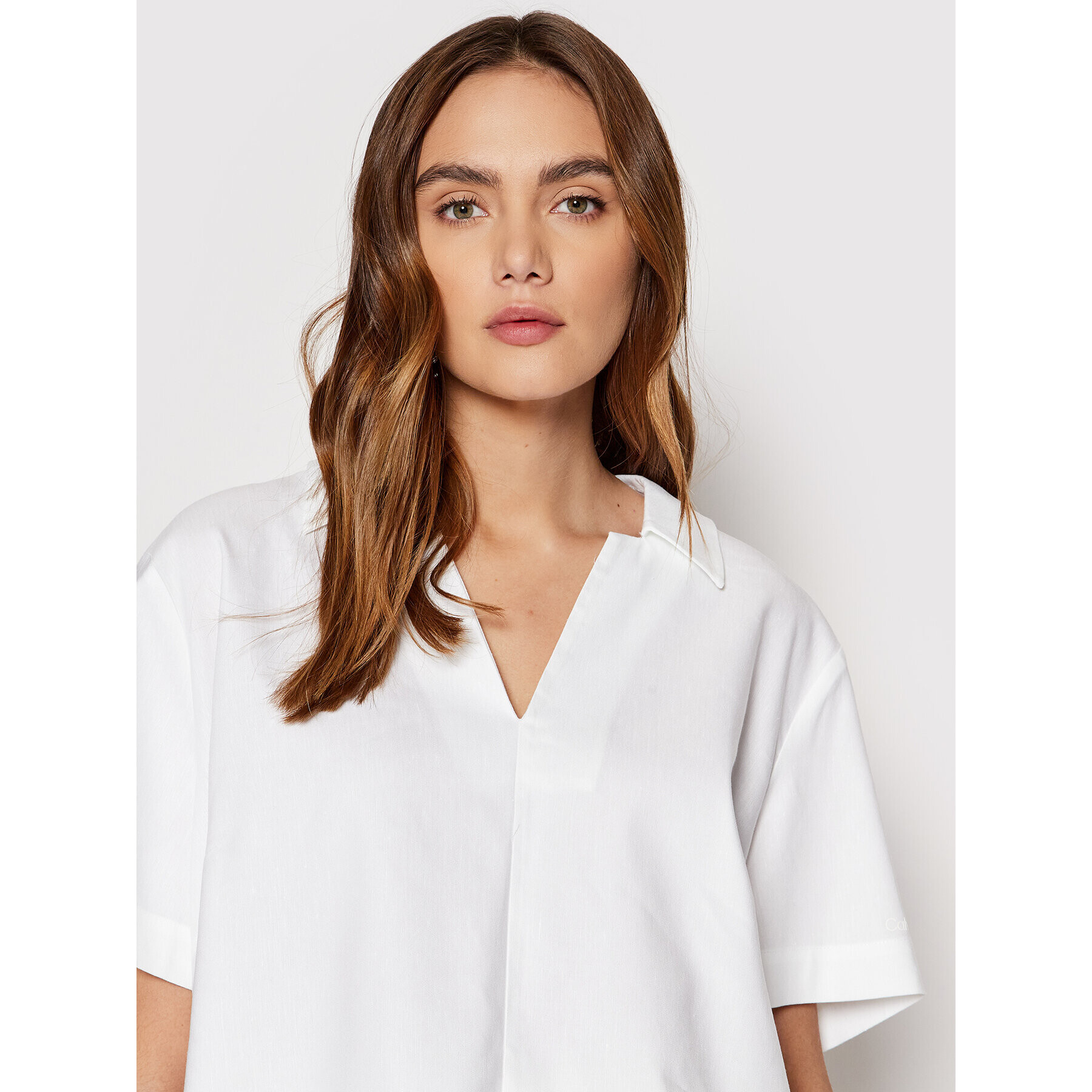 Calvin Klein Блуза Inclusive K20K204392 Бял Relaxed Fit - Pepit.bg