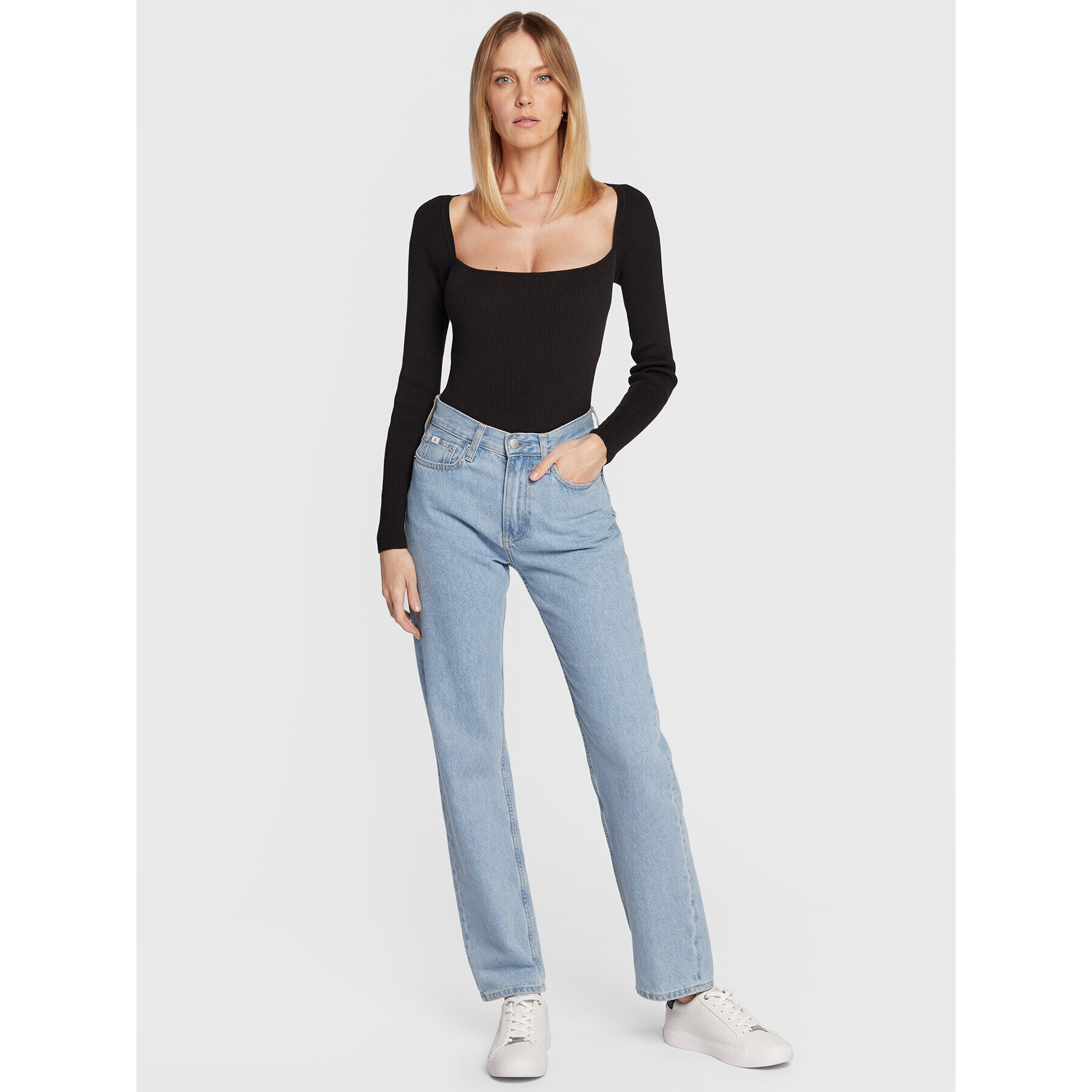 Calvin Klein Блуза Square K20K205096 Черен Slim Fit - Pepit.bg