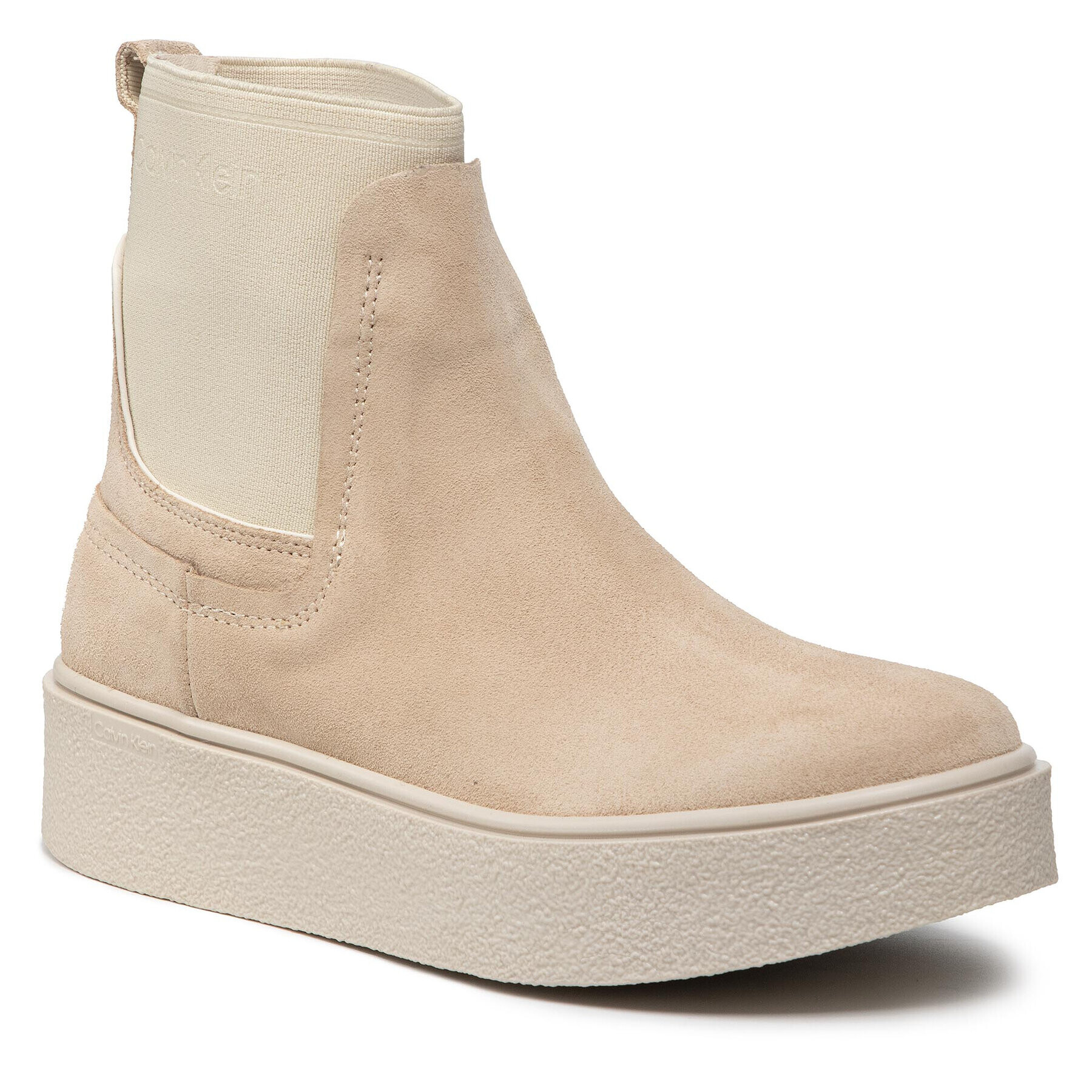 Calvin Klein Боти Crepe Cupsole Chelsea Boot Su HW0HW00605 Бежов - Pepit.bg