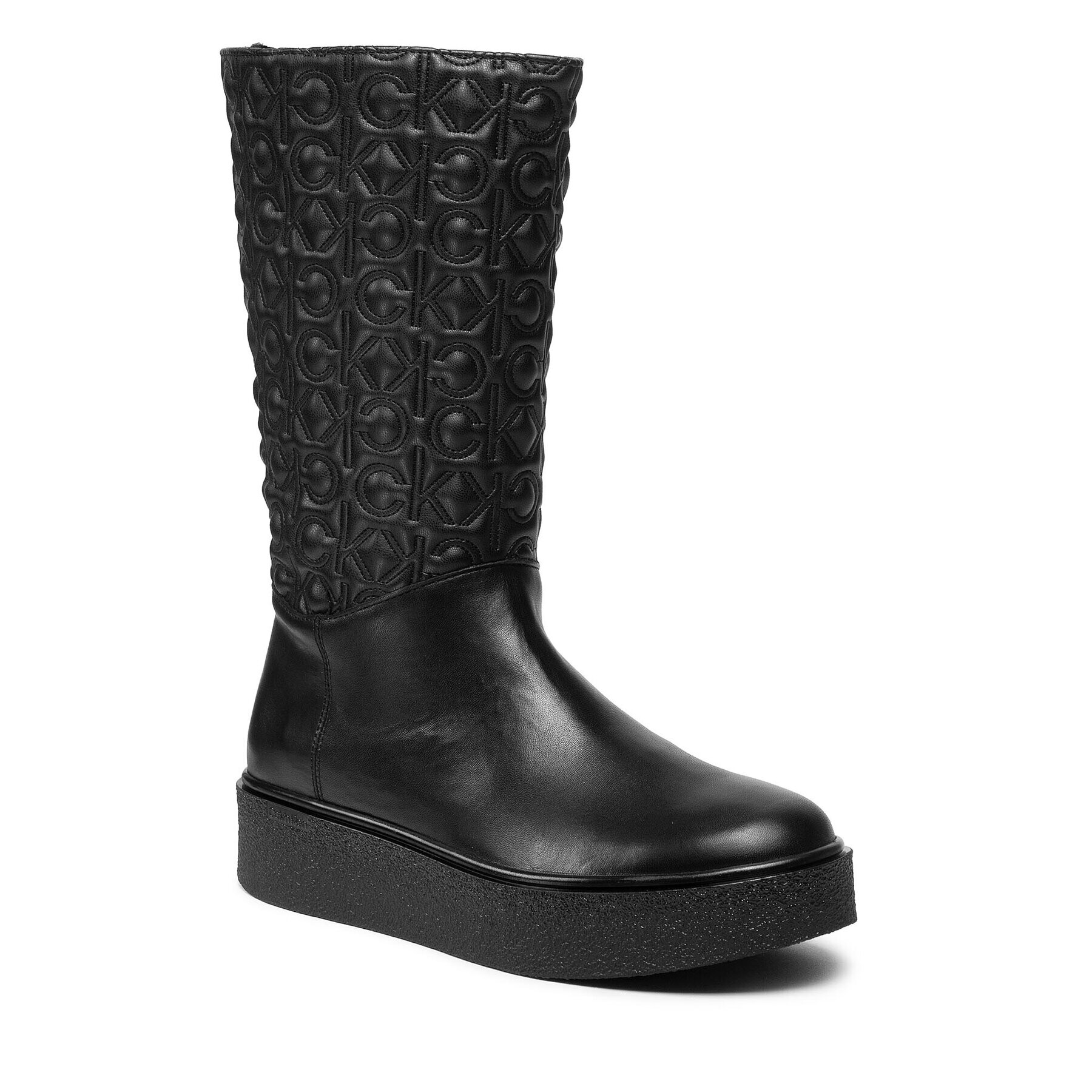 Calvin Klein Боти Crepe Cupsole Mid Shaft Boot Q/N HW0HW00608 Черен - Pepit.bg