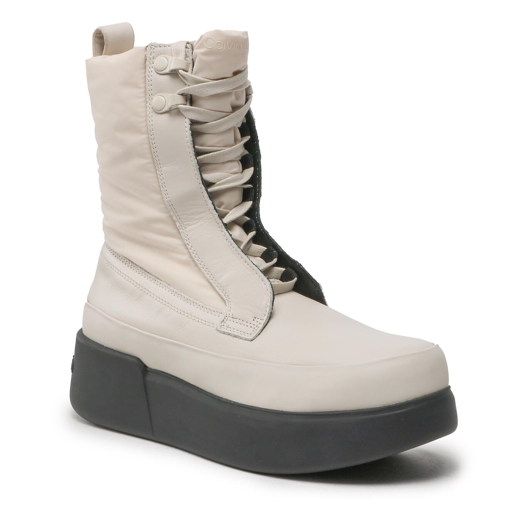 Calvin Klein Боти Padded Nylon Combat Boot HW0HW01263 Бежов - Pepit.bg