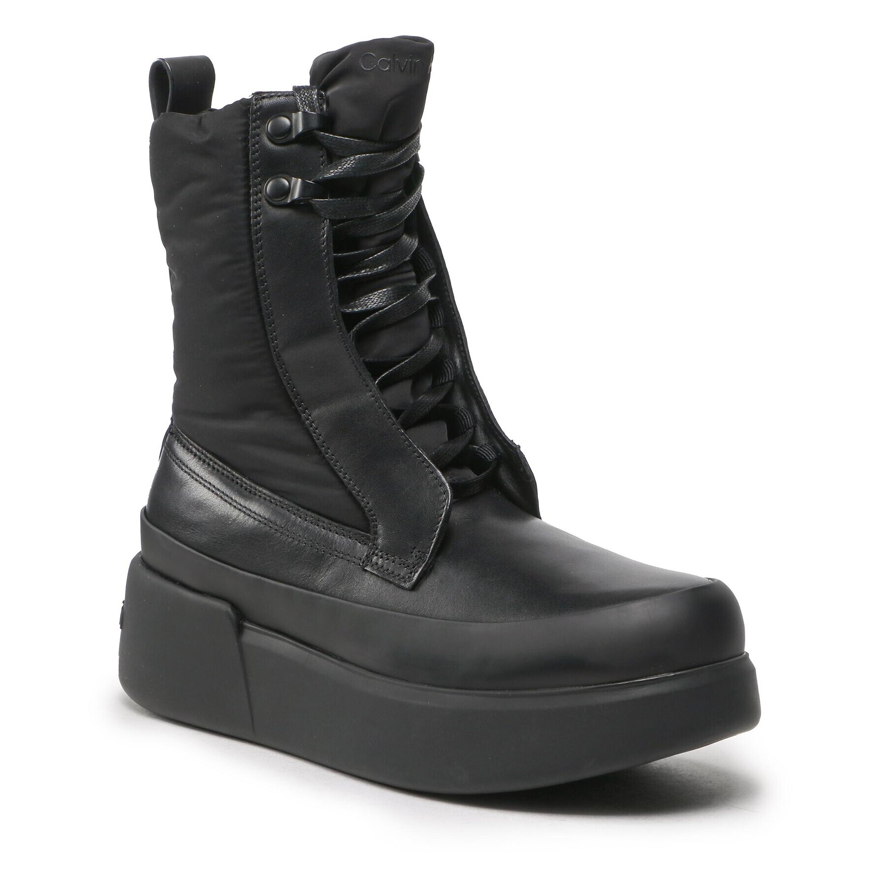 Calvin Klein Боти Padded Nylon Combat Boot HW0HW01263 Черен - Pepit.bg