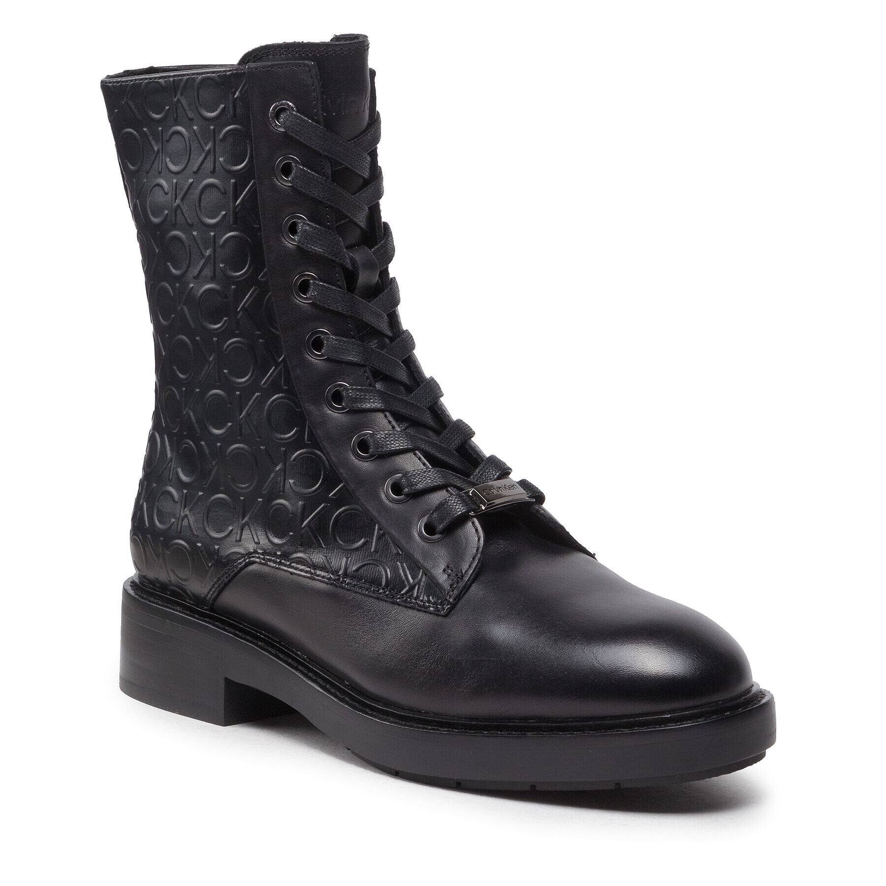 Calvin Klein Боти Rubber Sole Combat Boot HW0HW01292 Черен - Pepit.bg