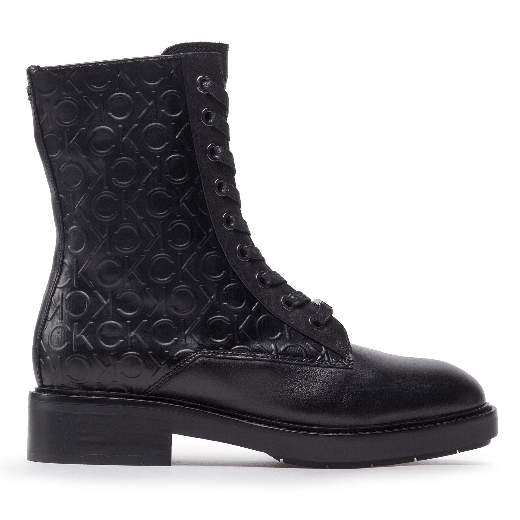Calvin Klein Боти Rubber Sole Combat Boot HW0HW01292 Черен - Pepit.bg