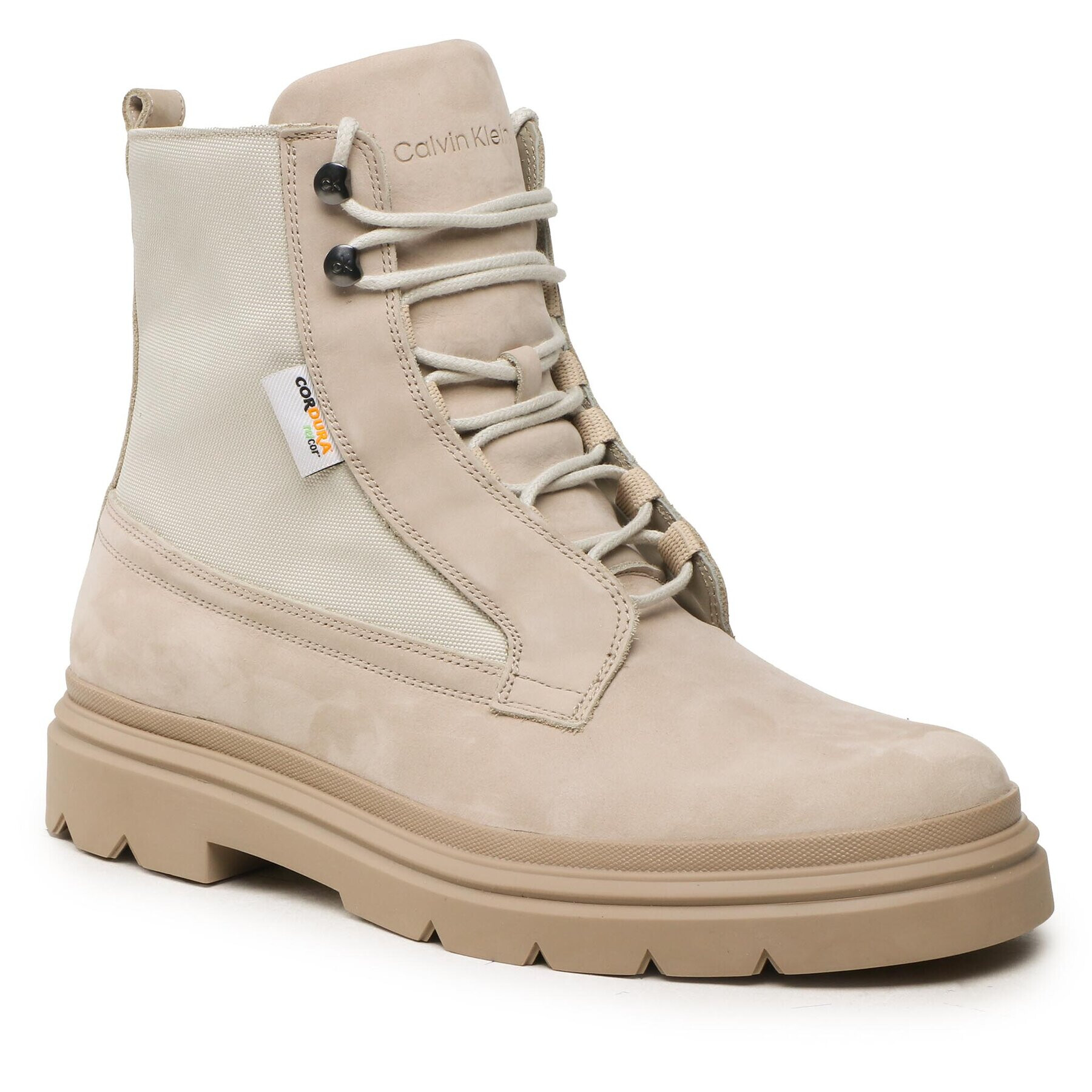 Calvin Klein Ботуши Lace Up Boot Mix HM0HM00942 Бежов - Pepit.bg