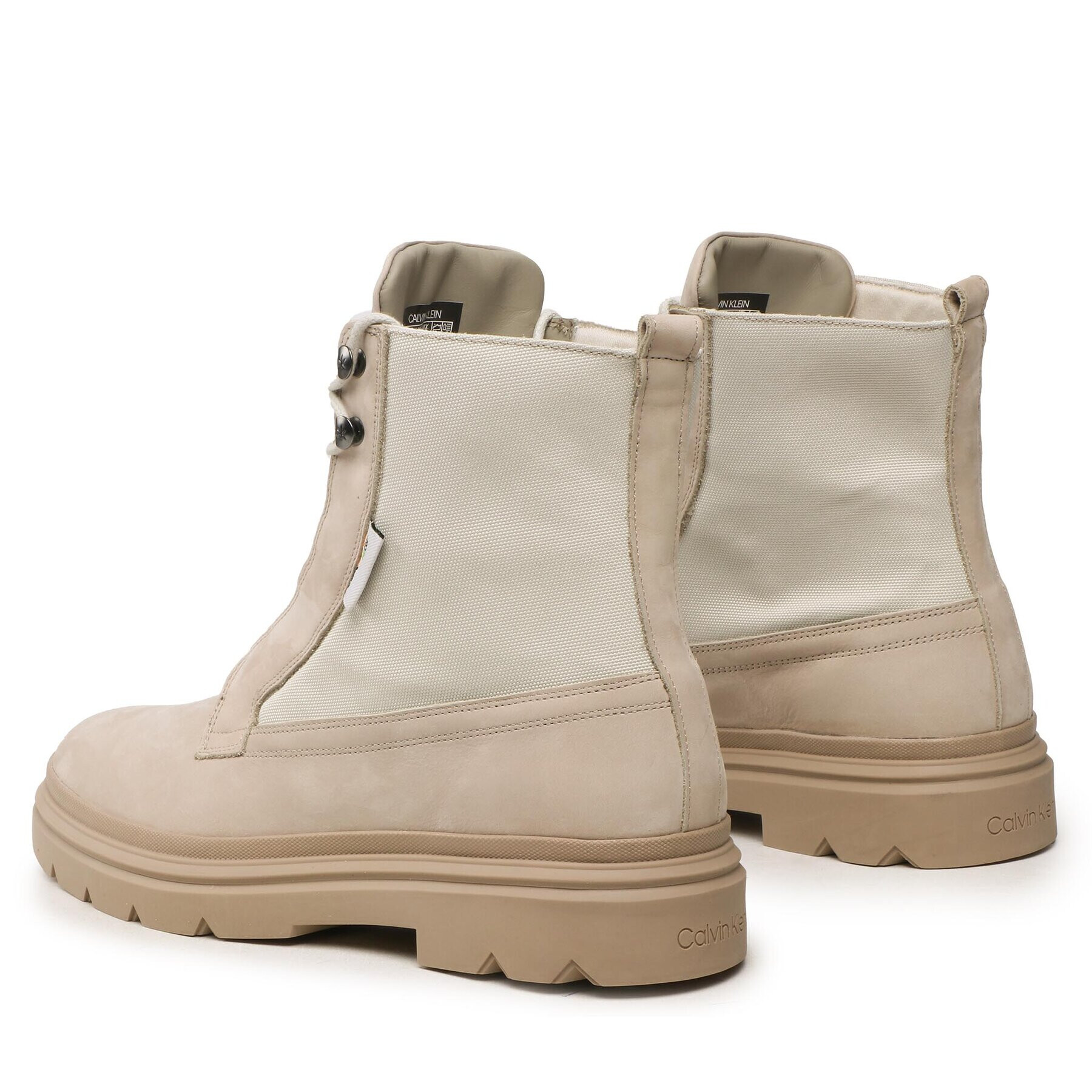 Calvin Klein Ботуши Lace Up Boot Mix HM0HM00942 Бежов - Pepit.bg