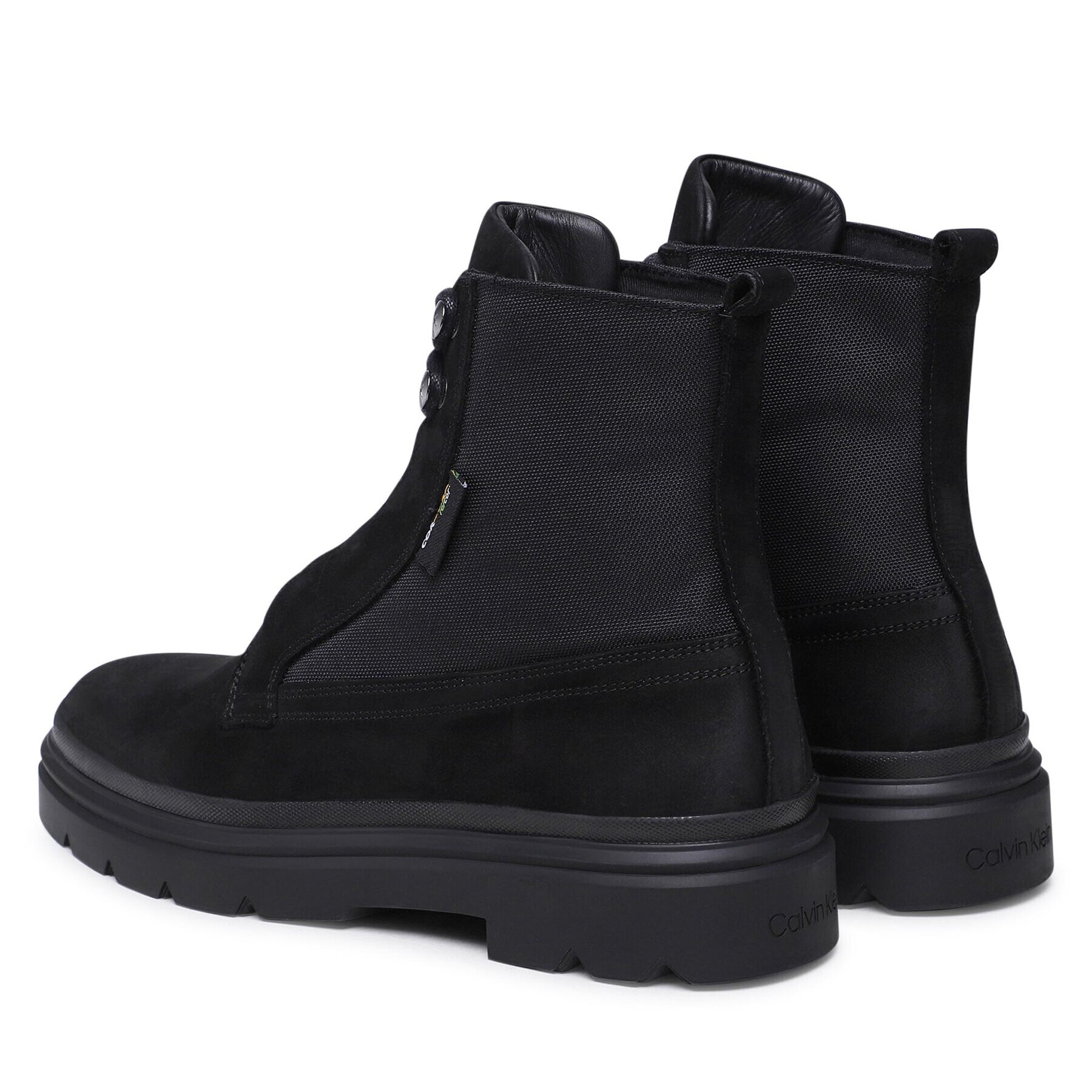 Calvin Klein Ботуши Lace Up Boot Mix HM0HM00942 Черен - Pepit.bg