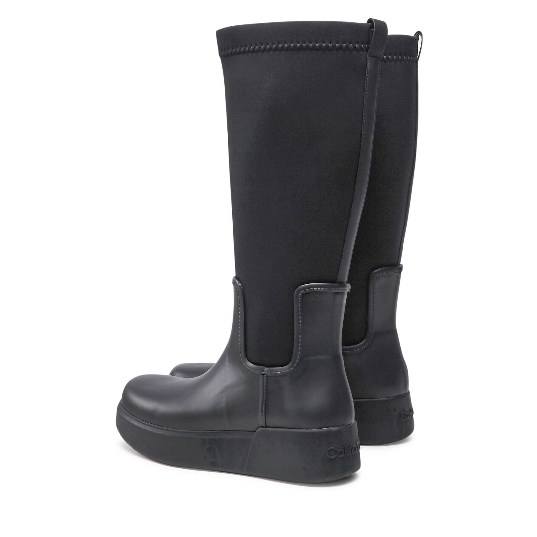 Calvin Klein Ботуши Rain Boot Wedge High HW0HW01264 Черен - Pepit.bg