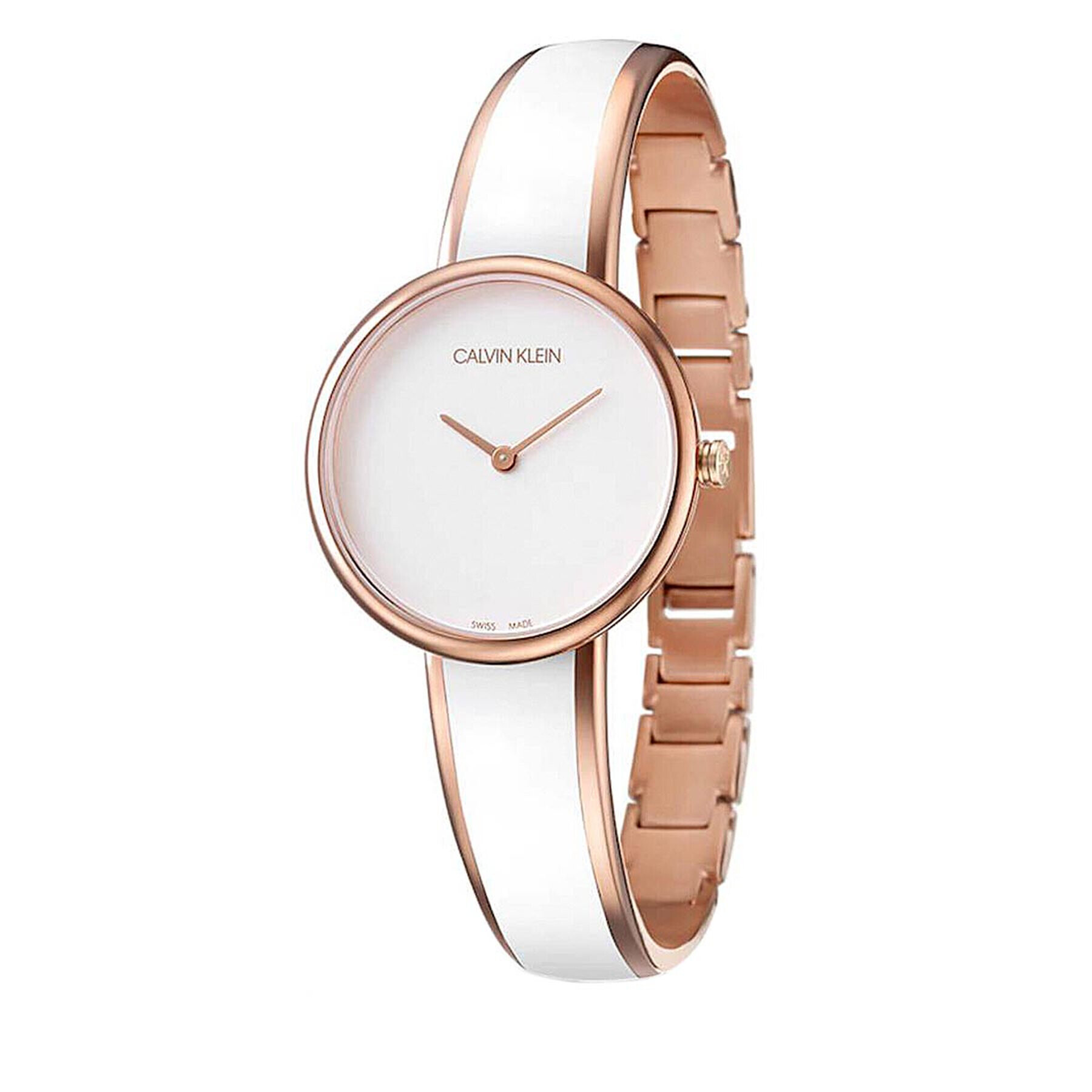 Calvin Klein Часовник Bangle Adjustable K4E2N616 Бял - Pepit.bg
