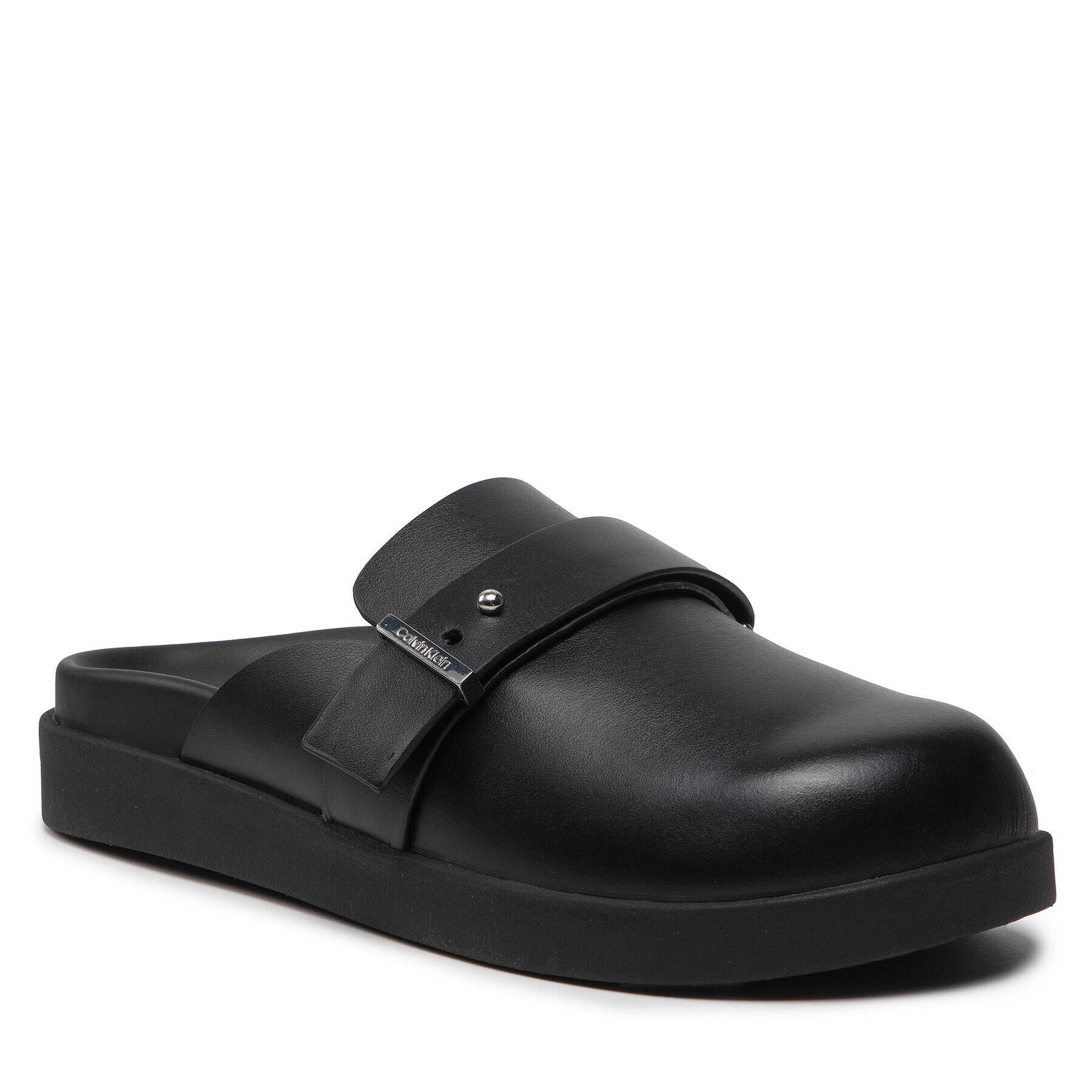 Calvin Klein Чехли Ergonomic Mule W/Mtl Loop HW0HW01153 Черен - Pepit.bg
