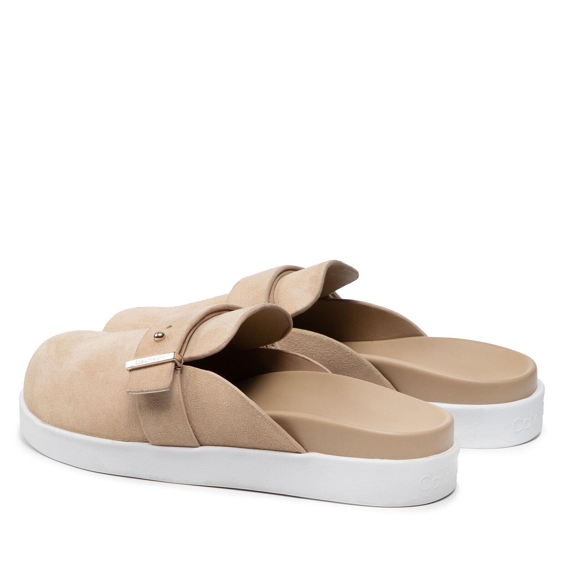 Calvin Klein Чехли Ergonomic Mule W/ Mtl Loop-Su HW0HW01154 Бежов - Pepit.bg