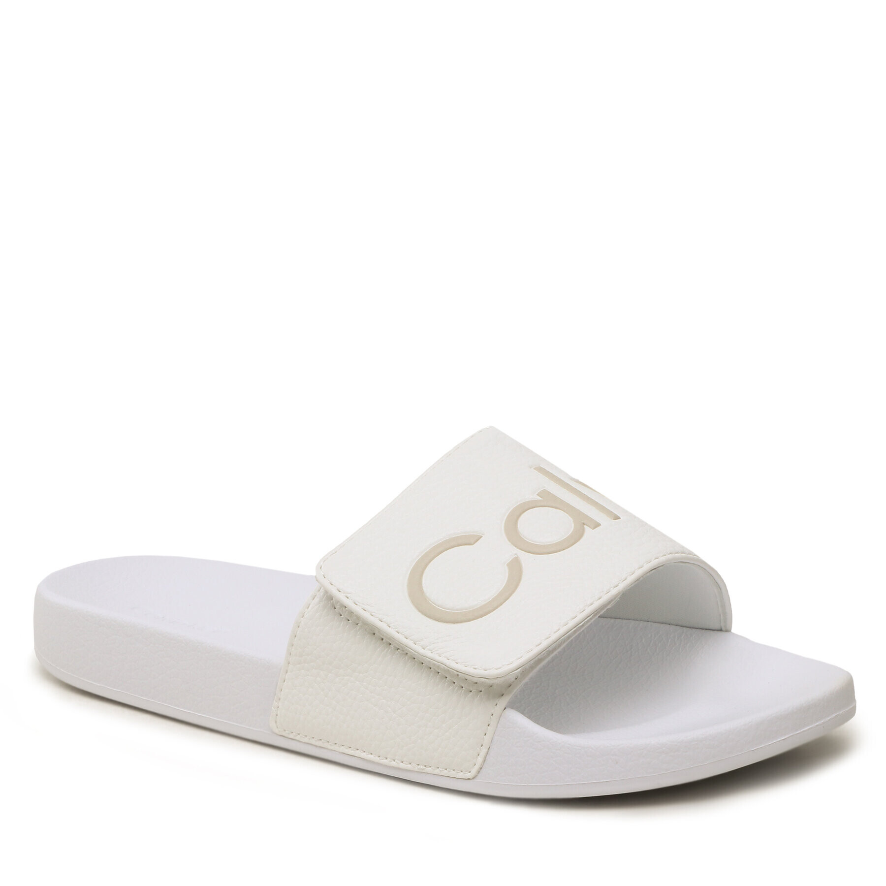 Calvin Klein Чехли Adj Pool Slide Pu HM0HM00957 Бял - Pepit.bg