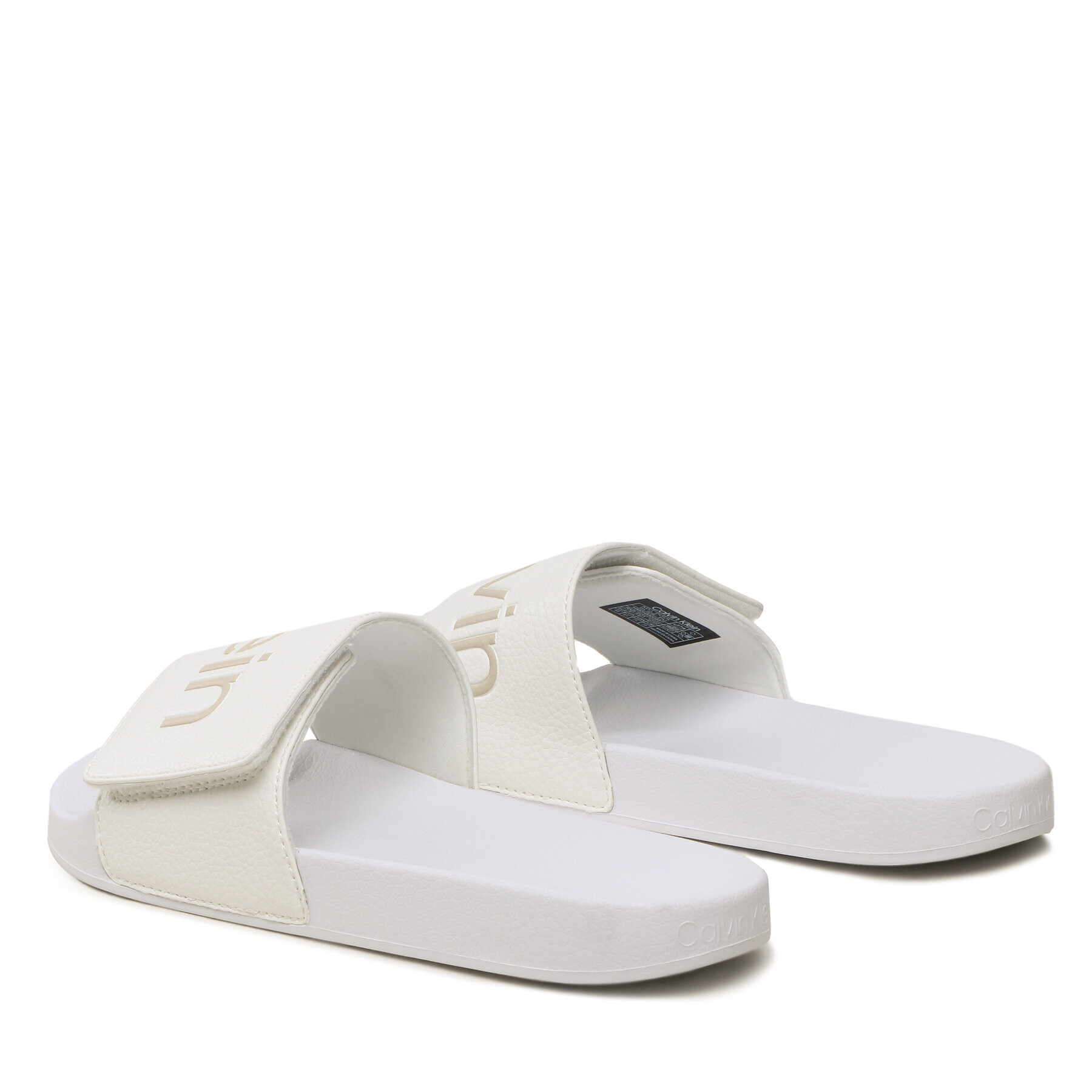 Calvin Klein Чехли Adj Pool Slide Pu HM0HM00957 Бял - Pepit.bg