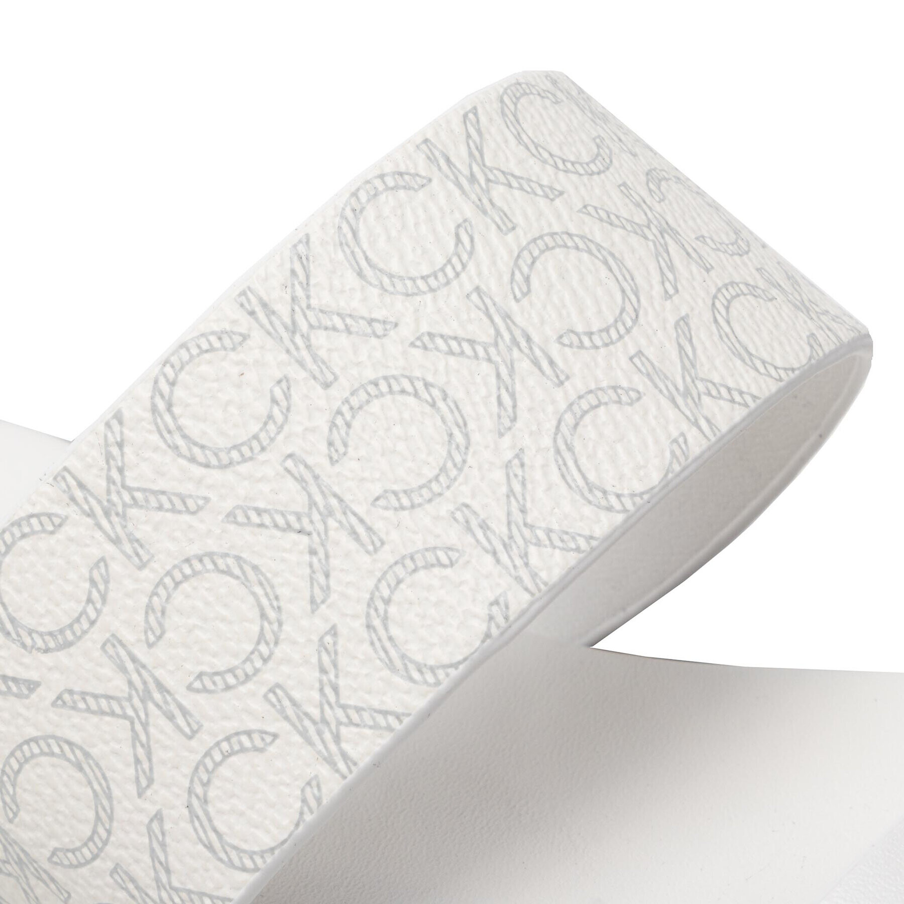 Calvin Klein Чехли Almond Flat 2Bar Slide HW0HW01134 Бял - Pepit.bg